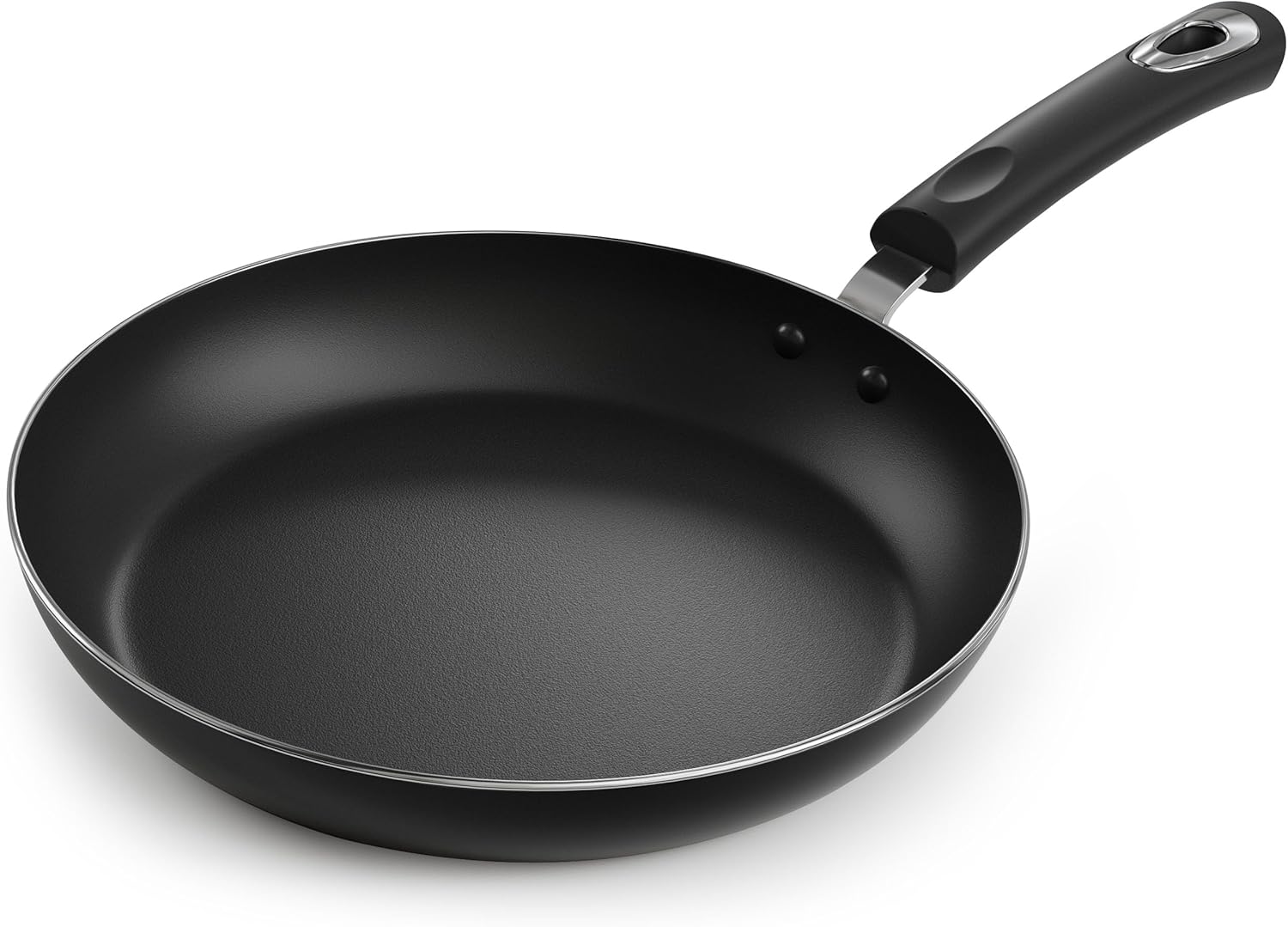 KICHLY Large Nonstick Induction Frying pan - Multipurpose All cooktop Pan for Home Kitchen or Restaurant, Scratch Resistant, Bakelite Handles (28cm, 11 inch, Black, 1 Piece)