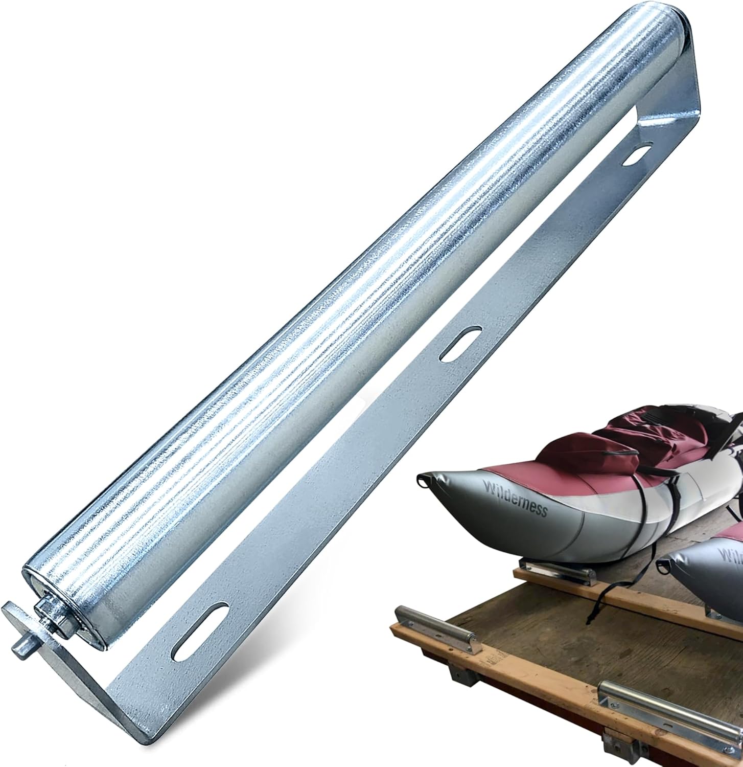 Heavy Duty Galvanized Steel Rollers Bracket Set: Conveyor Sytem, Ideal: Expanding Workspace & Assembly for Woodworking Table, Saw, Belt, 15″ Length, 1.9″ Diameter, 250lb Cap by Ultimation