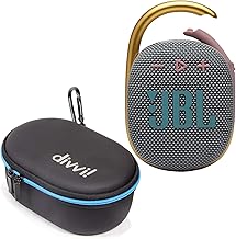 JBL Clip 4 Portable Bluetooth Wireless Speaker Bundle with divvi! Protective Hardshell Case - Gray