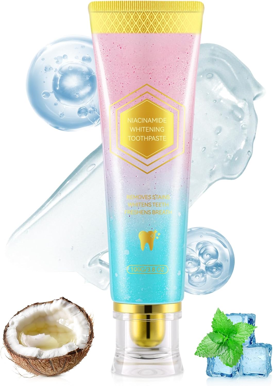 Niacinamide Whitening Toothpaste,100g Niacinamide Toothpaste to Enamel Repair, Fresh Breath, Sensitive Teeth Safe, Stain Removal & Gum Care for Coffee/Tea/Smokers (100g)