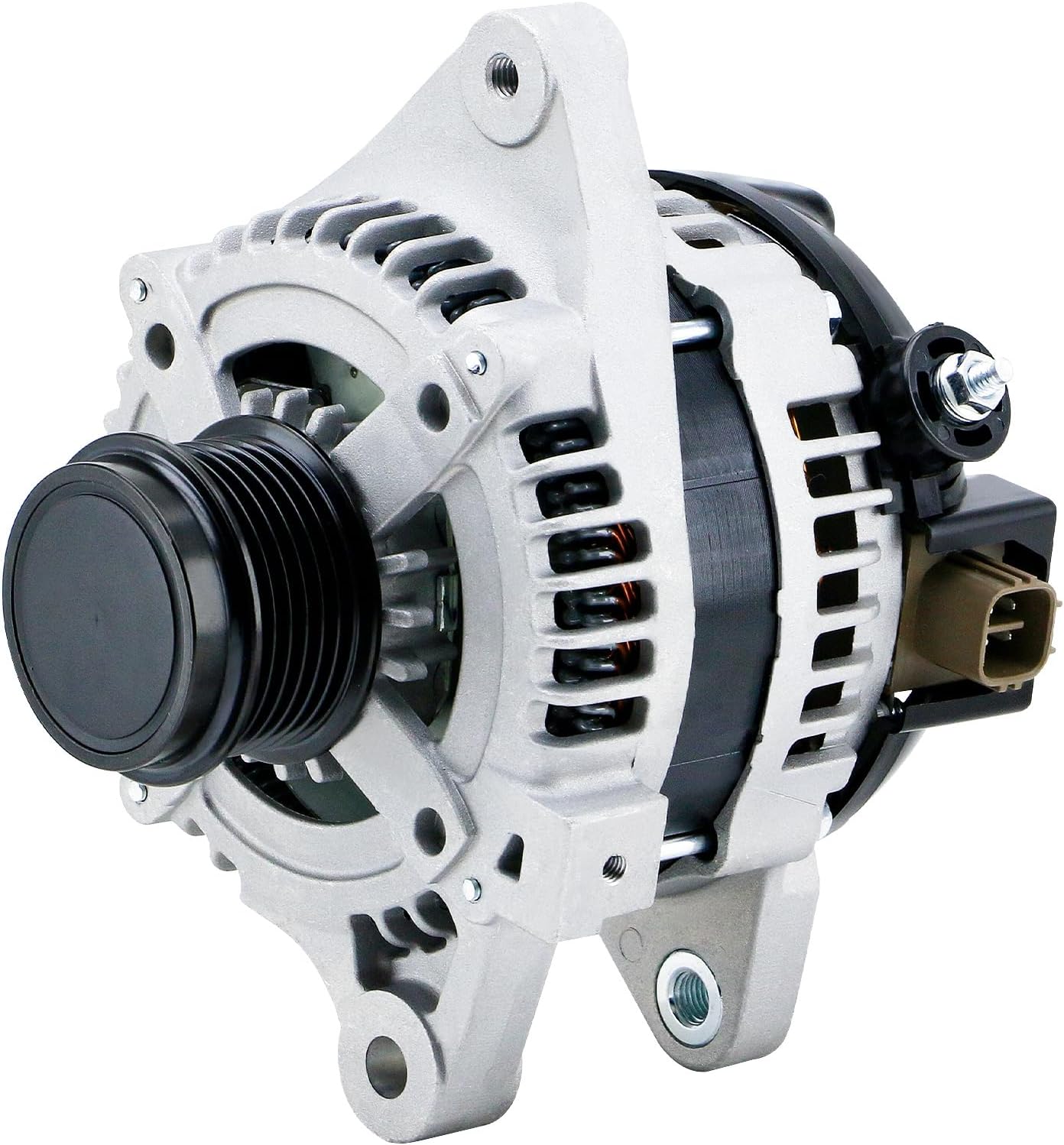 Alternator 11385N Replacement for 1.8L L4 Toyota Corolla 2009-2011, Matrix 09-10, Pontiac Vibe 09-10, Scion xD 08-14, 6-Groove Clutch Pulley, 100 Amp 12V: 11385, 12897, 270600T040, 0986CR6103, AL3370X