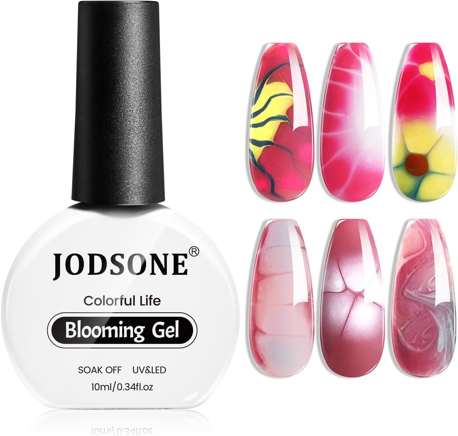 JODSONE 10ML Blooming Gel Nail Polish Clear Marble Nail Nail Art Accessories for Spreading Effects, Floral Print, Watercolor Design for Women