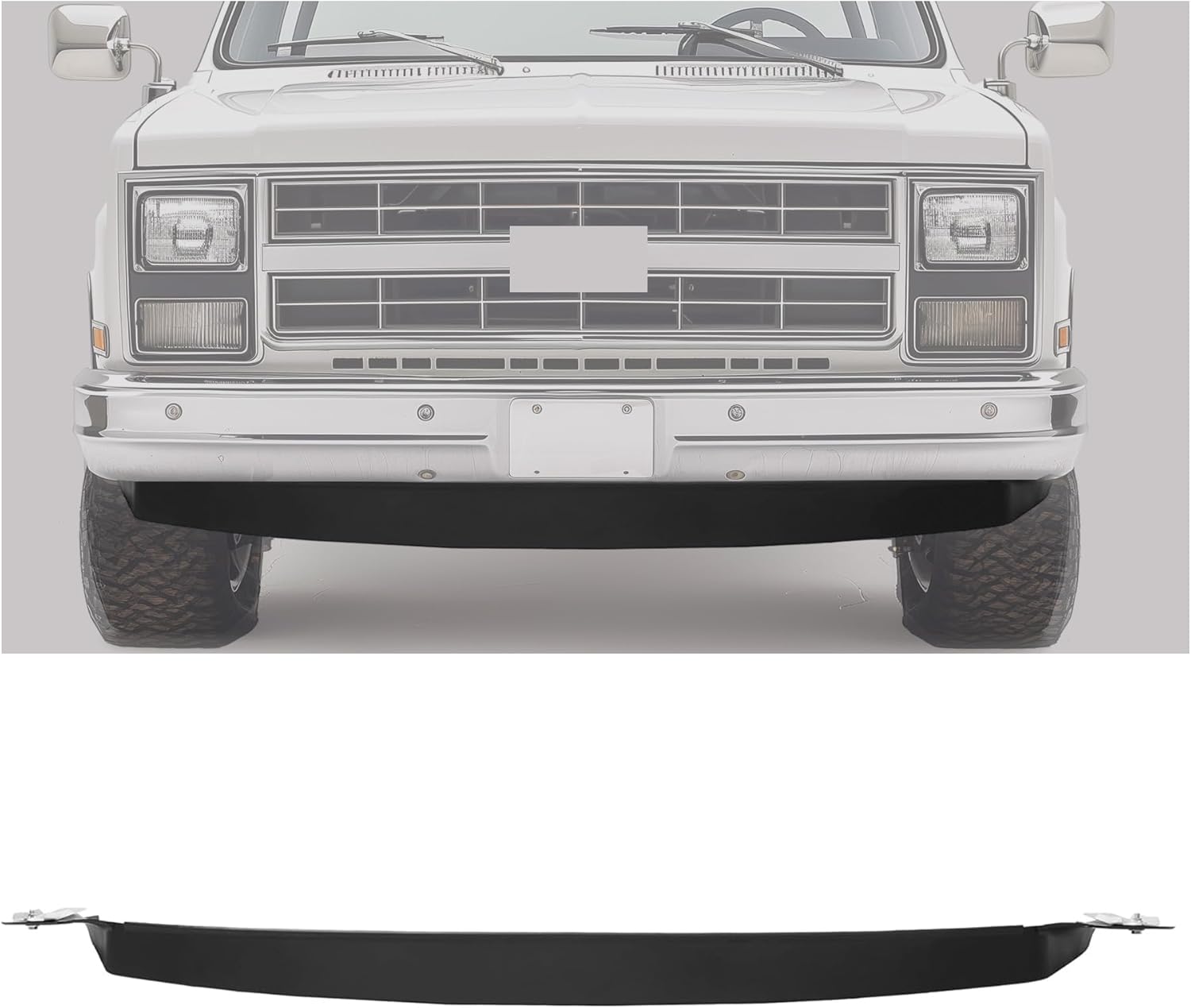 KUAFU Front Bumper Lower Valance Air Dam Compatible with 1981-1986 Chevy Chevrolet K10 K20 K30 GMC K1500 K2500 K3500 Air Deflector 4WD Replacement for GM1092123 15569086