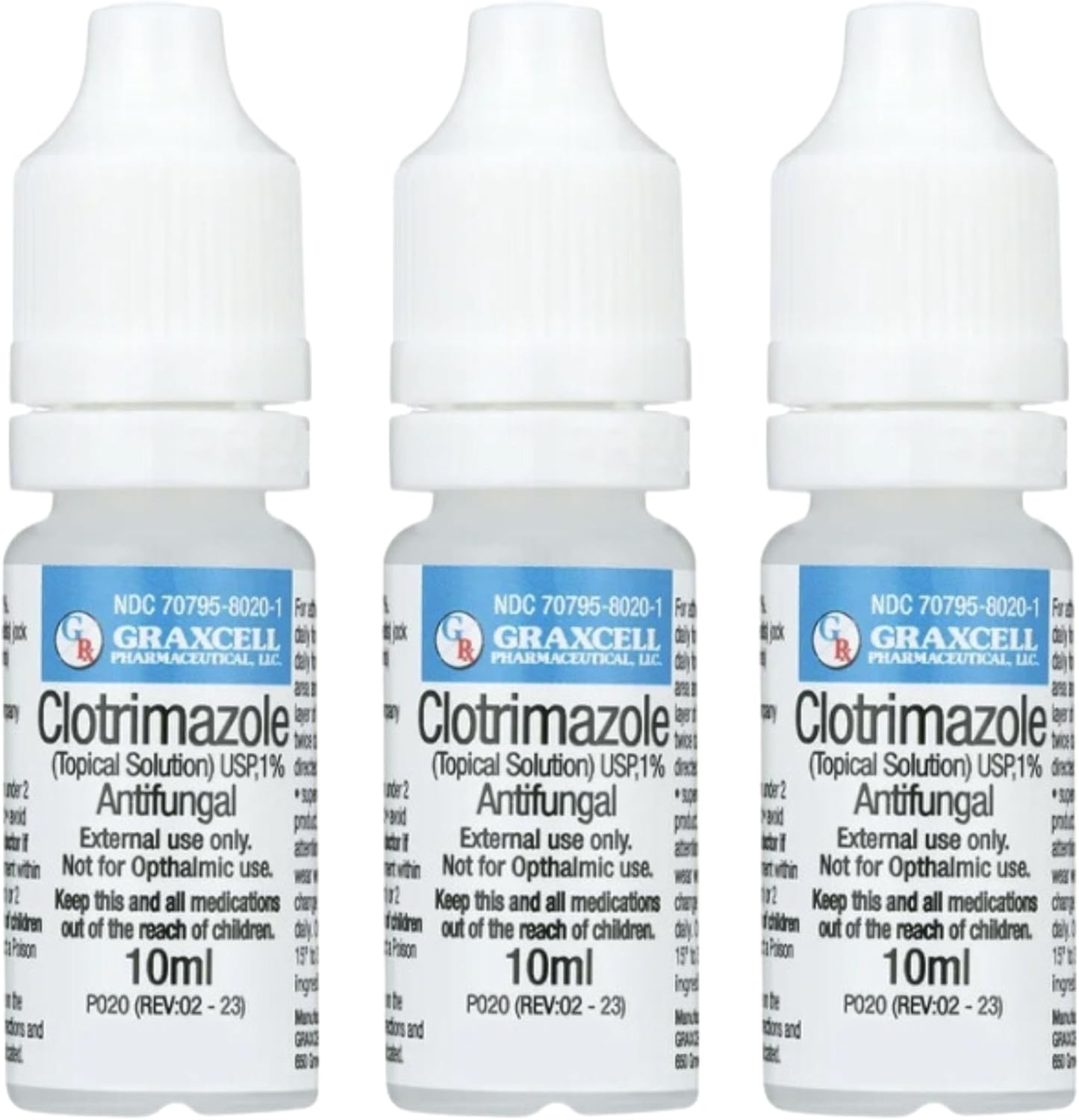 Maximum Strength Clotrimazole 1% Antifungal Topical Solution | Fast-Acting Relief for Athlete's Foot, Jock Itch, Ringworm | Soothes Itching & Burning (Pack of 3)