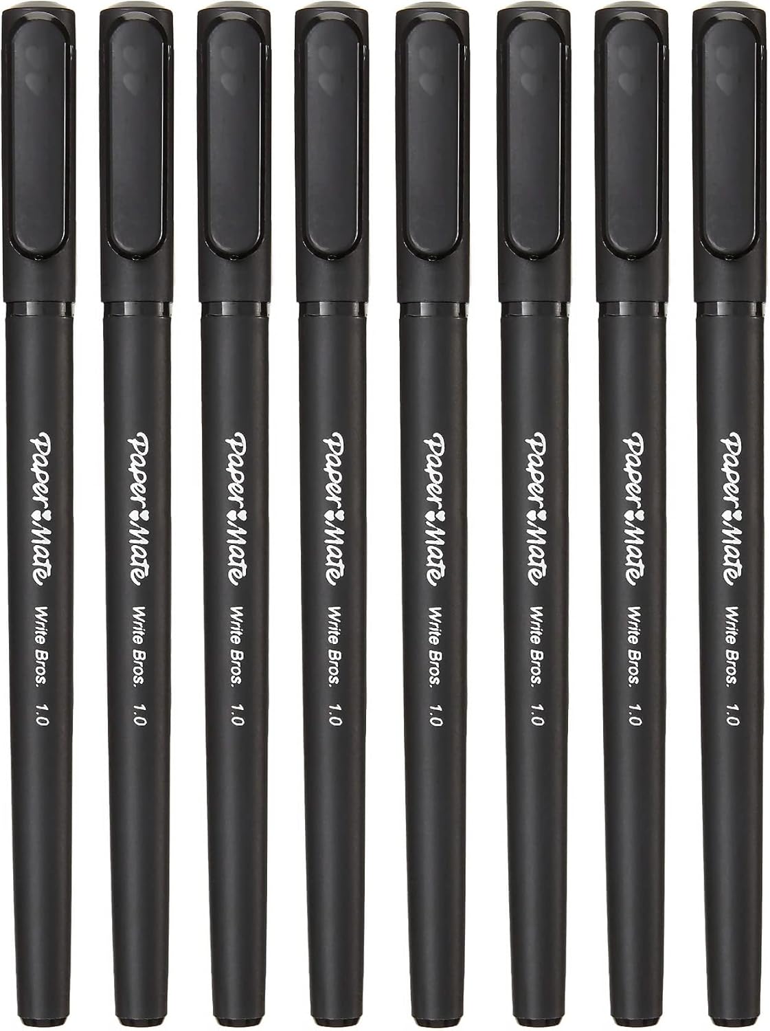Paper Mate Write Bros Ballpoint Stick Pen, Black Ink with Black Barrel, 1mm Medium Point - 8 Pack (2140570)