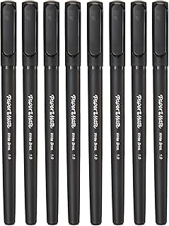 Paper Mate Write Bros Ballpoint Stick Pen, Black Ink with Black Barrel, 1mm Medium Point - 8 Pack (2140570)