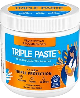 Triple Paste Diaper Rash Cream for Baby - 16 Oz Tub - Zinc Oxide Ointment Treats, Soothes and Prevents Diaper Rash - Pediatrician-Recommended Hypoallergenic Formula with Soothing Botanicals