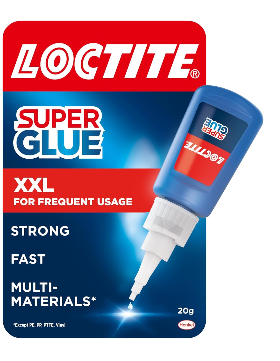 Loctite Super Glue 20g, All Purpose Liquid Adhesive for Repairs, Super Strong Clear Glue for Various Materials, Superglue for Precise Repairs, 1 x 20g