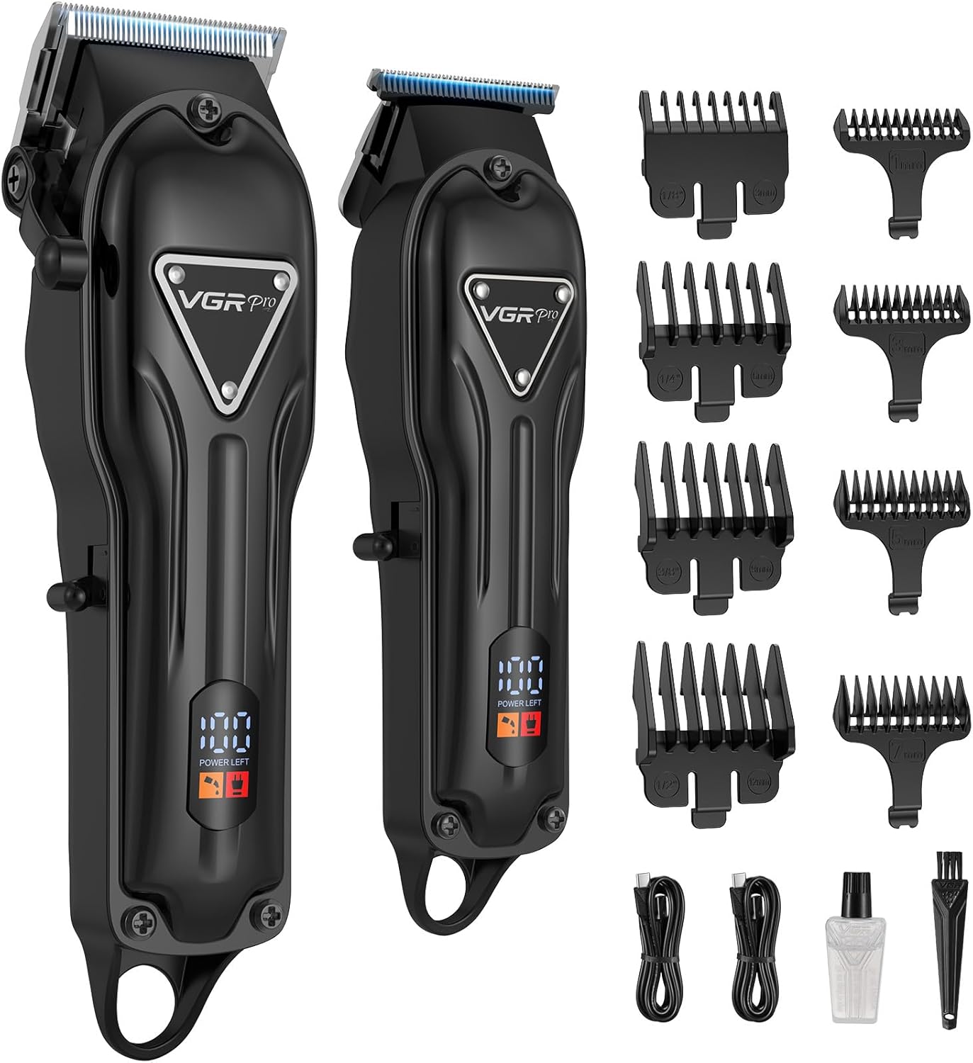 Hair Clippers for Men Professional, Cordless Clipper and Trimmer Set, Clippers for Hair Cutting Kit with Long Battery Life, Electric Hair Trimmer for Family Barber Kids Use (Black)