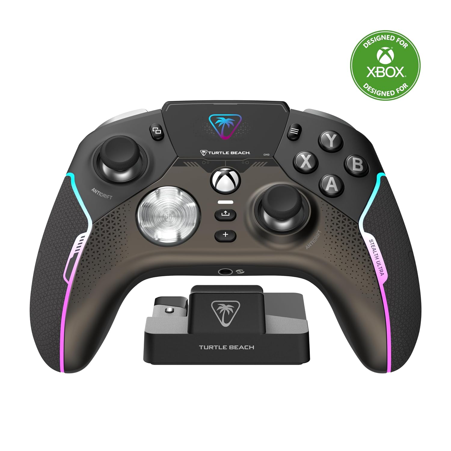Turtle Beach Stealth Ultra High-Performance Wireless Gaming Controller Licensed for Xbox Series X|S, Xbox One, Windows PC, Android - LED Dashboard, Dock, RGB Lighting, 30-Hr Battery, Bluetooth, Black