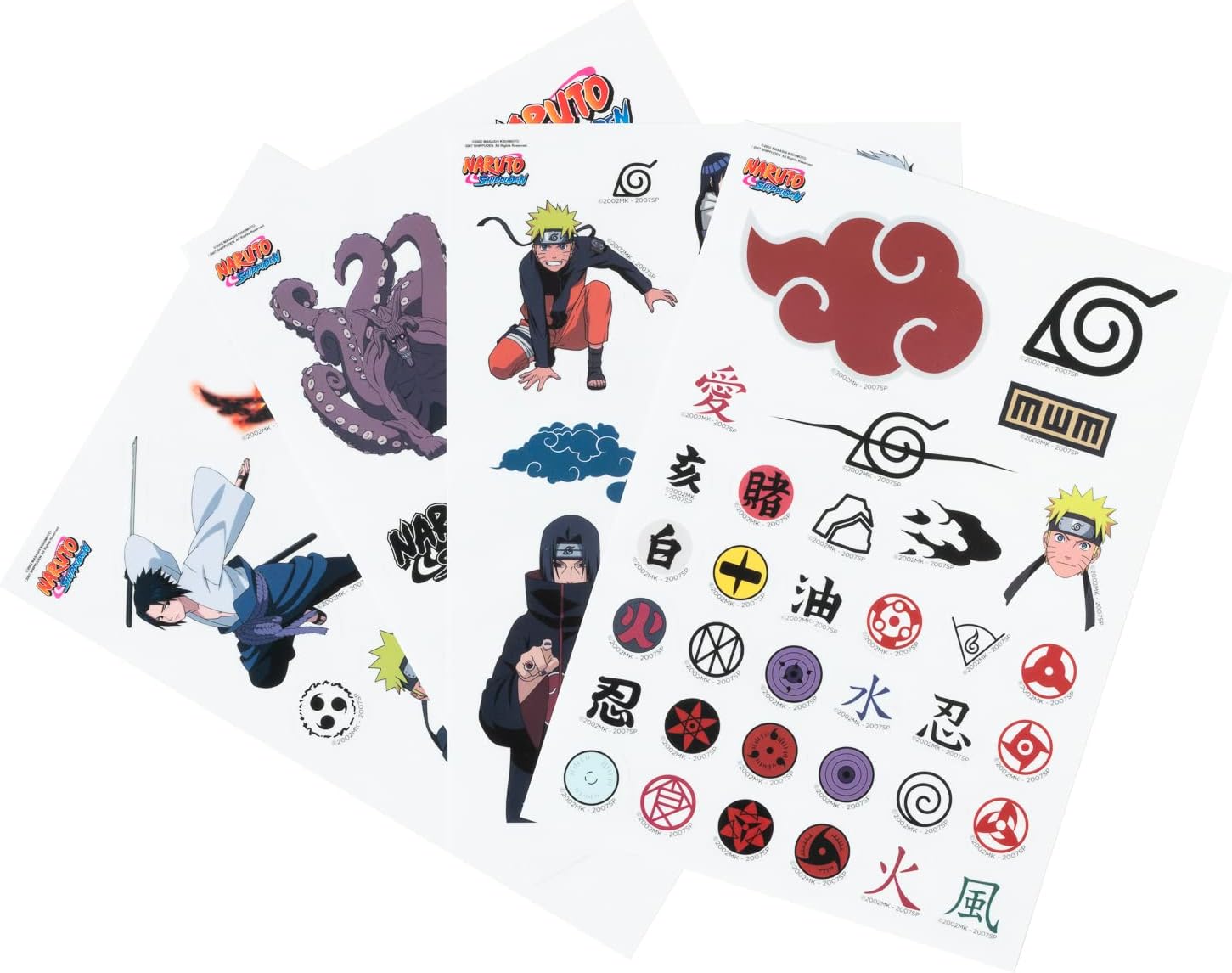 Grupo Erik Naruto Gadget Decals - 59 Waterproof & Removable Stickers Laptop, Anime Stickers for Children, for Adults, Naruto Manga