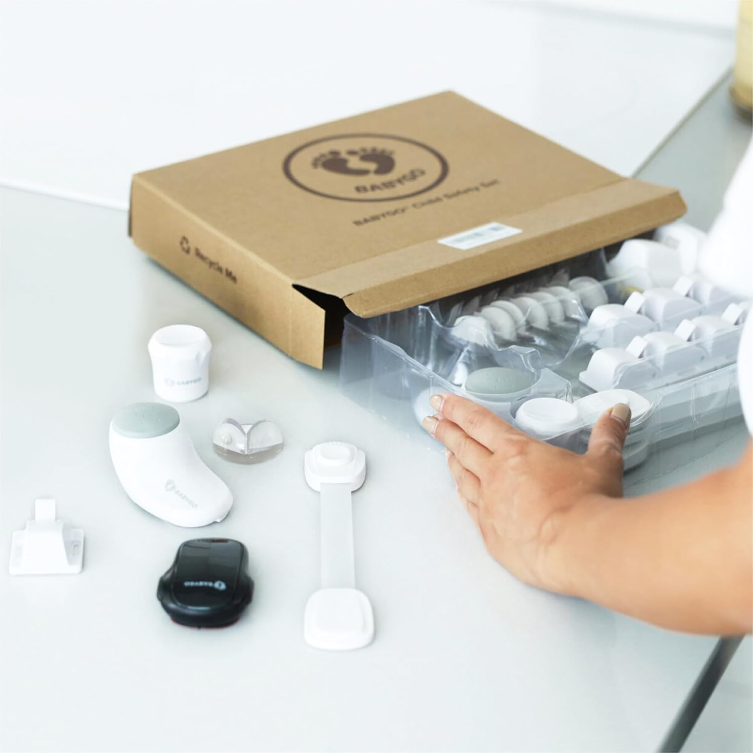 BABYGO® Premium Baby Proofing Kit for Home & Kitchen | Magnetic Child Safety Cupboard Locks | Straps for Fridge Freezer Bin | Oven Guard | Corner Protectors | Door Stoppers | Children Proof Set