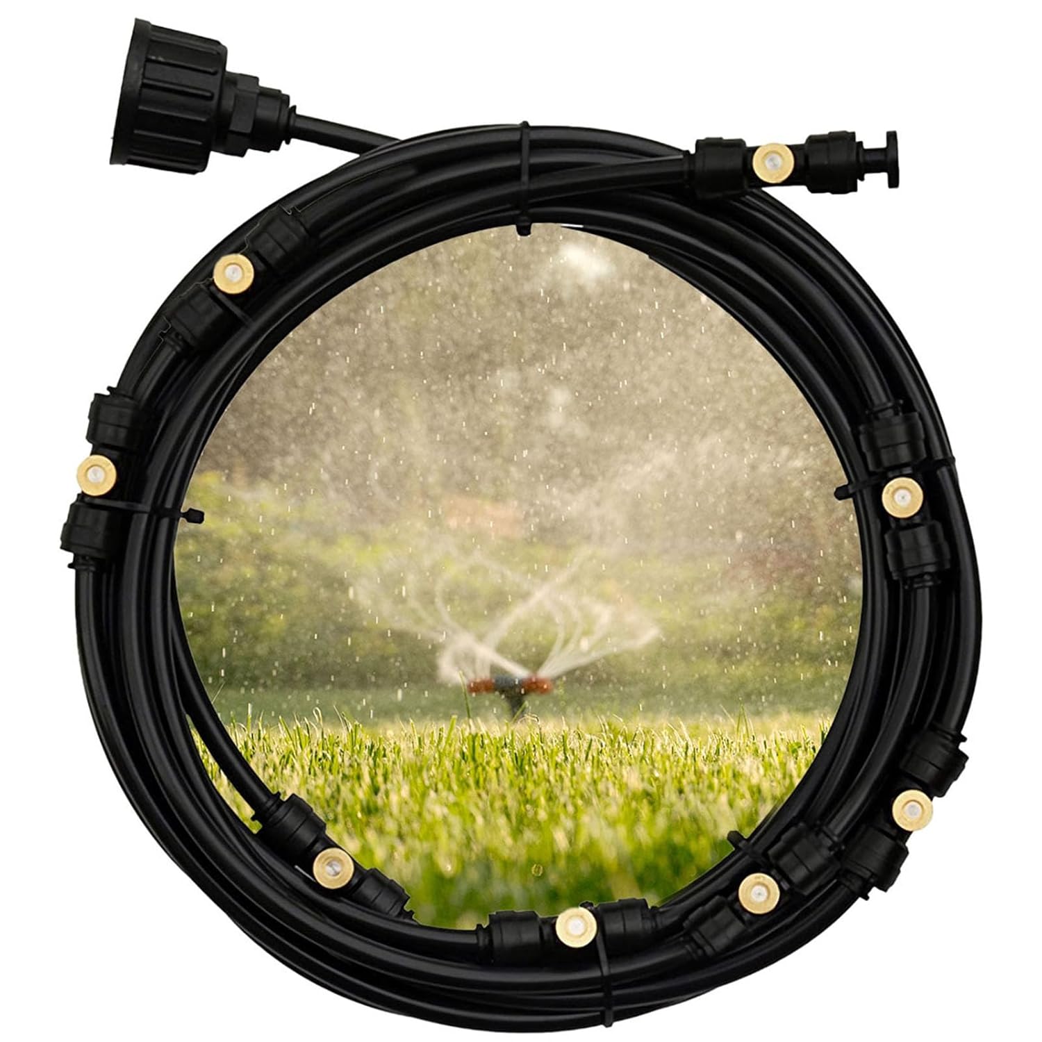 LASTOOLS Misters for Outside Patio,26FT(8M) Misting Line+8 Mist Nozzles, Outdoor Misting Cooling System for Patio Backyard Garden Greenhouse trampoline