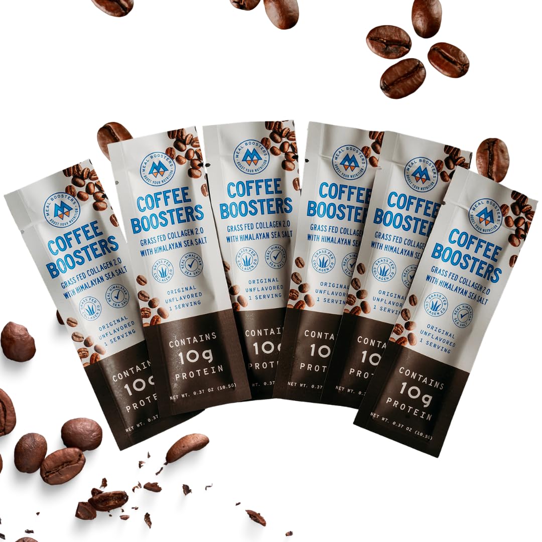 Collagen Coffee Protein Powder | 10g Grass-Fed Collagen | Unflavored Creamer Alternative with Himalayan Sea Salt | 6 Pack Sampler