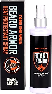 Tame the Wild Beard Straightener with Heat Protectant - Argan Oil, Keratin & Aloe Fortified Spray for Men's Hair & Beard - Large 8.5 Fl Oz Bottle