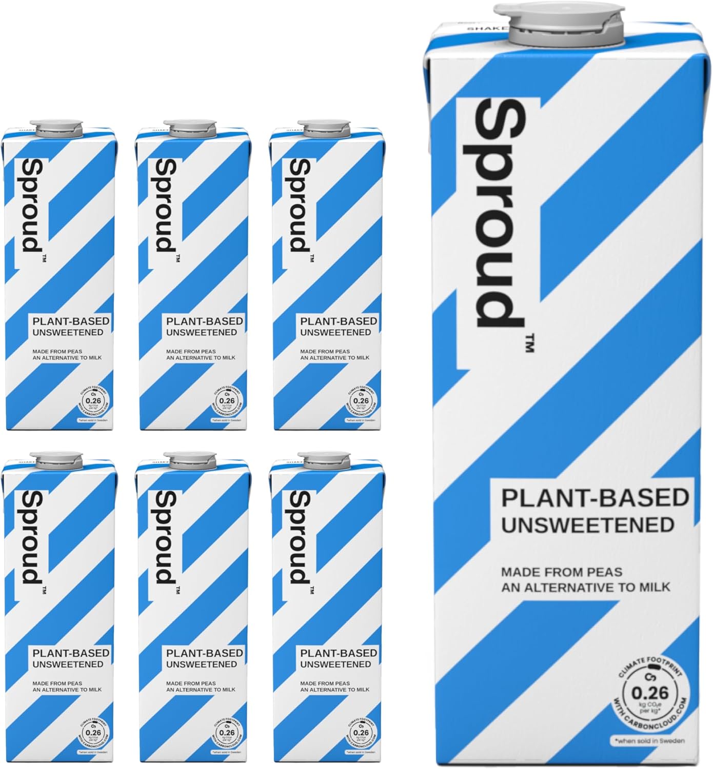 SPROUD - Plant-Based Milk, Zero Sugar, Low Carb, High Protein, Long Life, Powered by Peas, Perfect for Keto and Low Calorie Diets (Unsweetened) (6 x 1L)