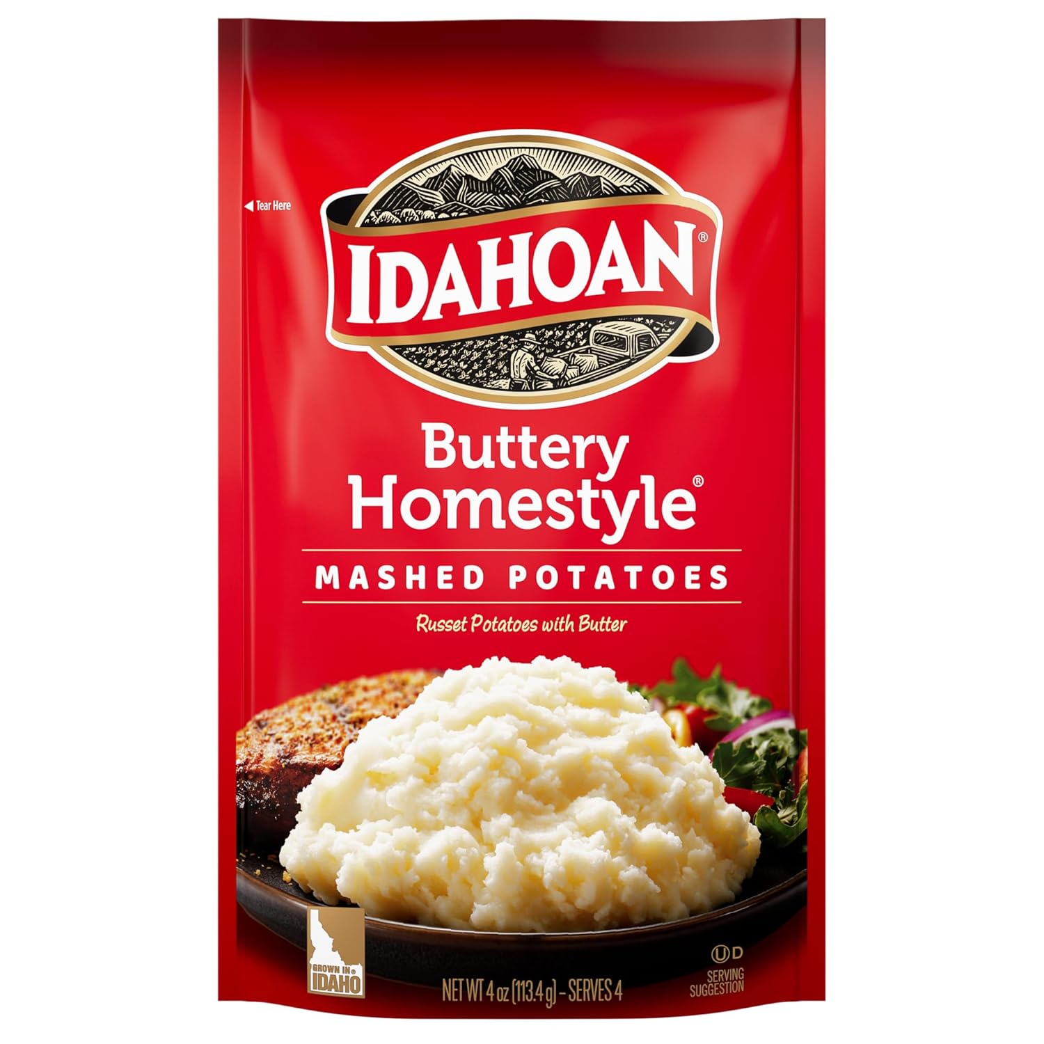 Idahoan Mashed Potatoes, Buttery Homestyle, 4 oz