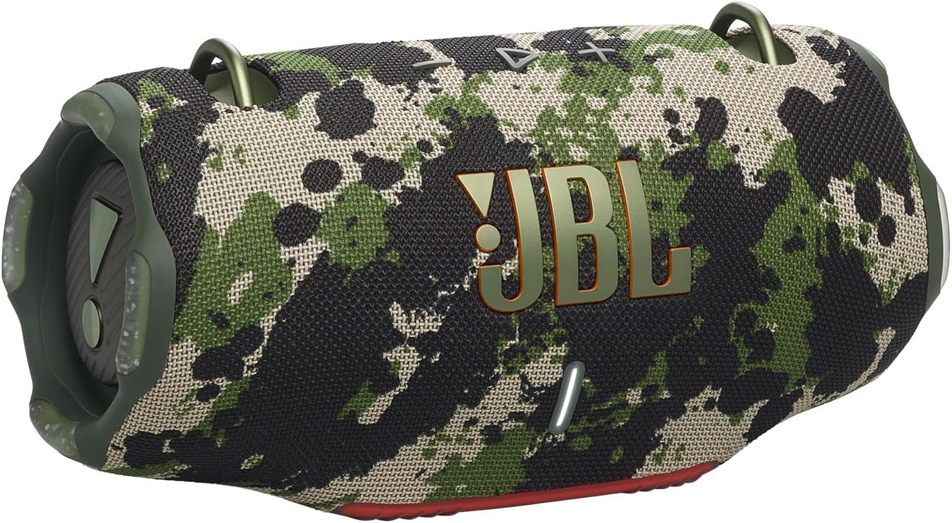 JBL Xtreme 4 - Portable Bluetooth Speaker, Powerful Sound and Deep Bass, IP67 Waterproof, 24 Hours of Playtime, Powerbank, PartyBoost for Multi-Speaker Pairing (Camo)