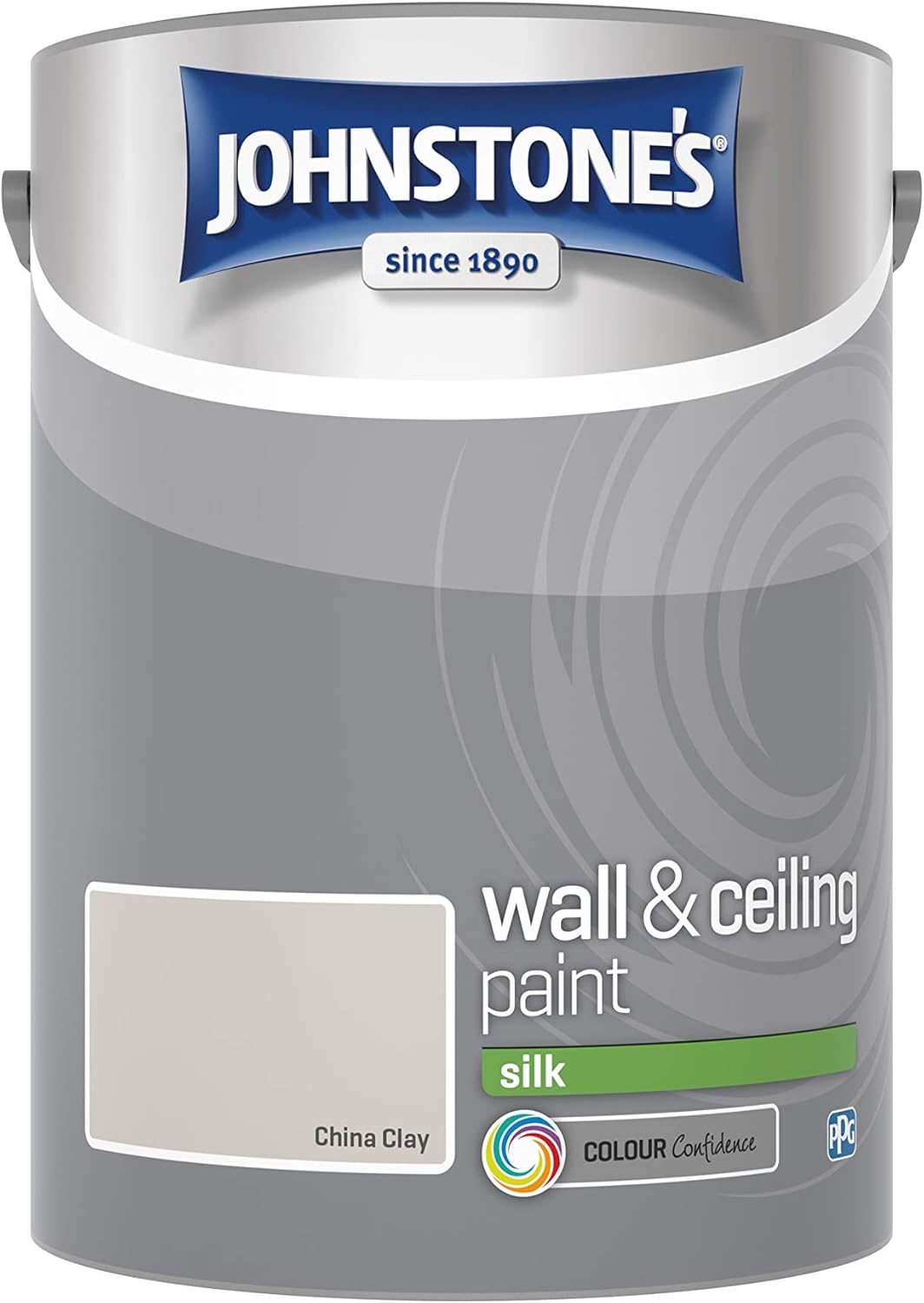 Johnstone's - Wall & Ceiling Paint - China Clay - Silk Finish - Emulsion Paint - Fantastic Coverage - Easy to Apply - Dry in 1-2 Hours - 12m2 Coverage per Litre - 5L