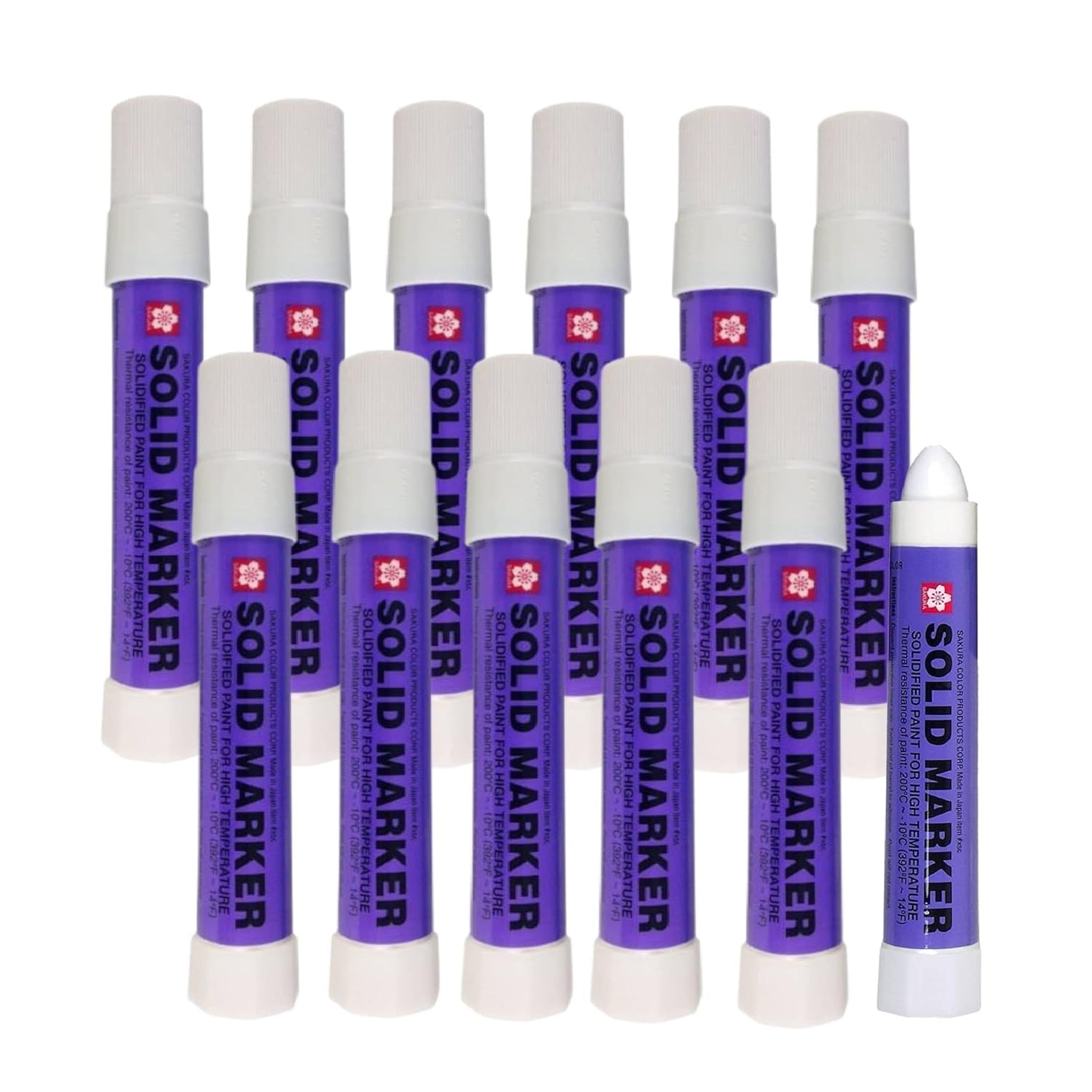 Sakura Solidified Paint Solid Marker, White (Box of 12),XSC-50