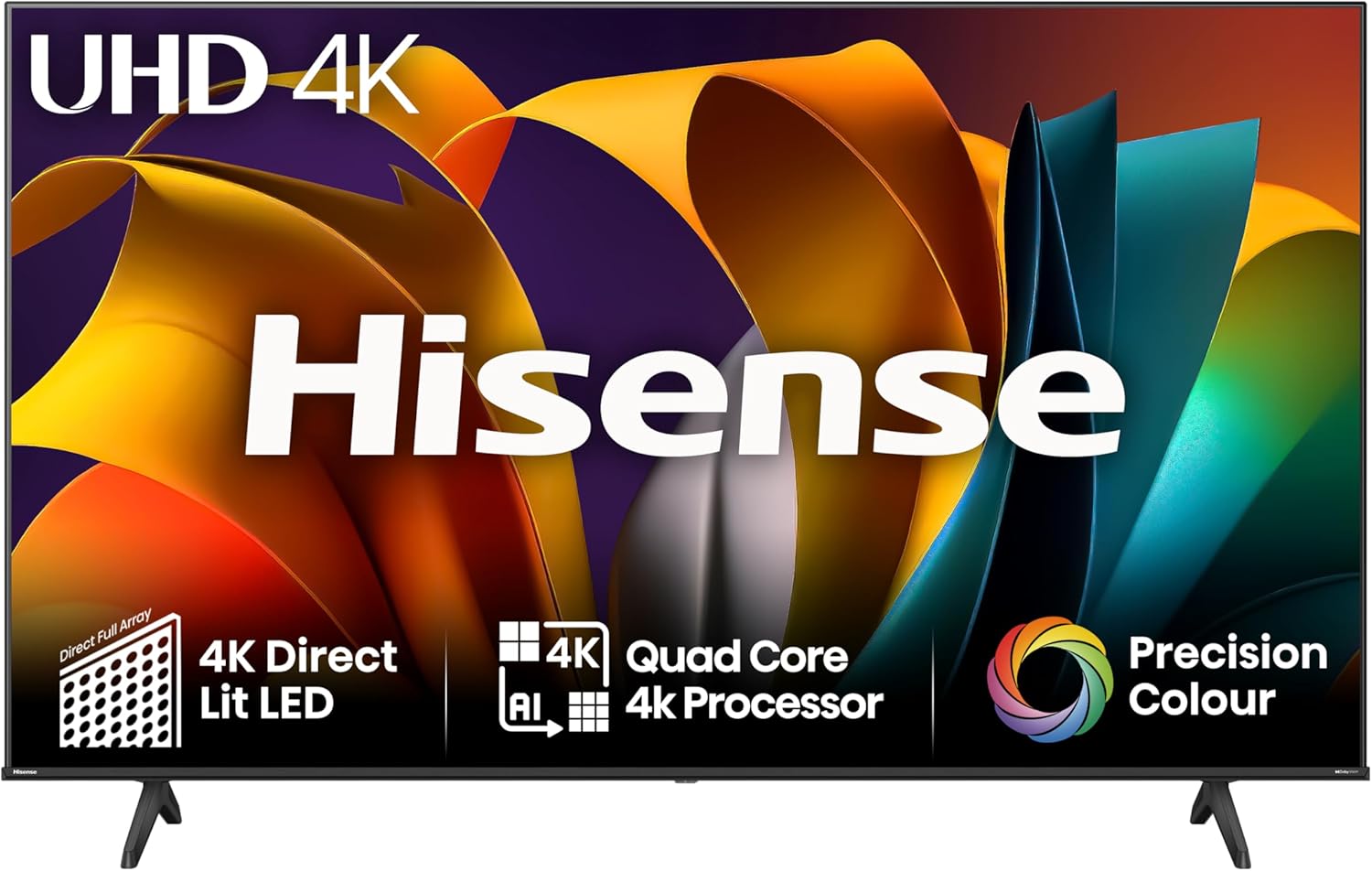 Hisense 75 Inch 4K Smart TV 75A6NTUK - Dolby Vision, Game Mode PLUS with 60Hz VRR ALLM, Smooth Motion, AI Sports Mode, Vidaa OS with Freely, Youtube, Netflix and Disney+ & Now TV (2024 Model)