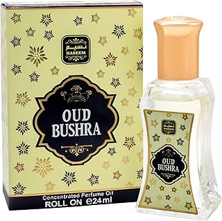 NASEEM Oud Bushra Roll on Perfume, Essential Oil - Arabian Perfume Oil Fresh Floral Oud Perfume - Alcohol Free & Long Lasting Perfume for Men & Women 0.81 Fl Oz