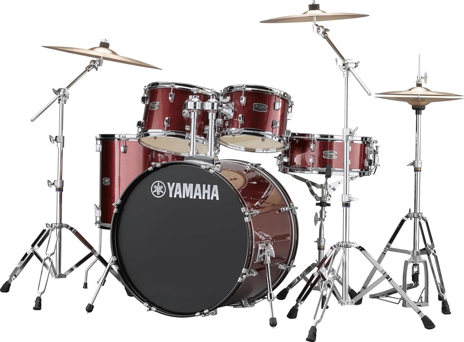 Yamaha Rydeen 5pc Shell Pack with 22" Bass Drum, Burgundy Glitter