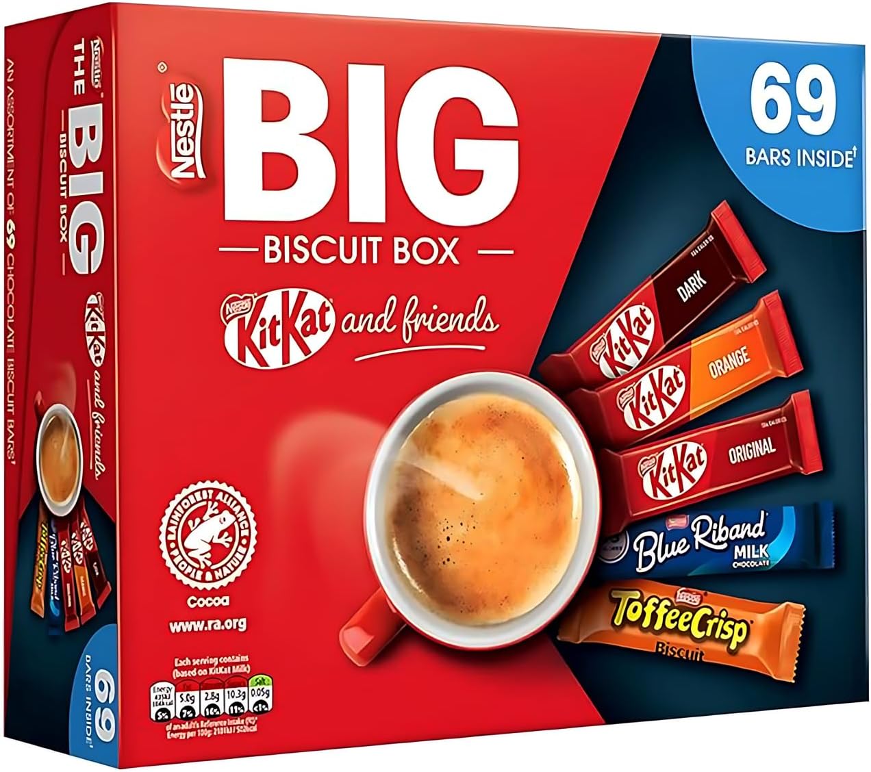Direct Mart The Big Biscuit Box, Assorted Gift Box, Chocolate & Caramel Bars, for Birthday, Christmas & Valentines, Biscuit Chocolate Box for Kids (Multipack of 71, Chocolate Selection Box)