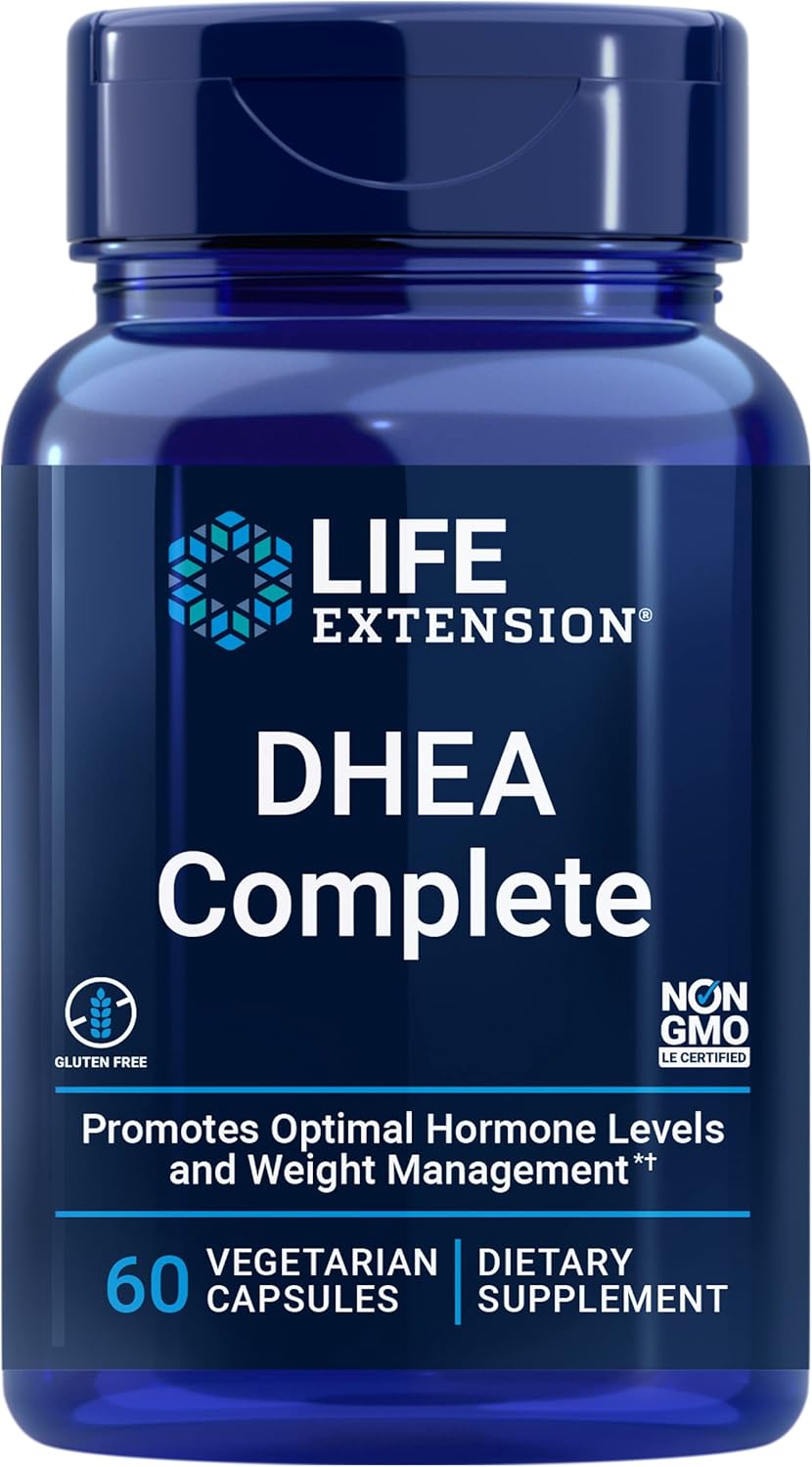Life Extension DHEA Complete with 7-Keto - Maximize Support of Healthy Body Weight, Mood, Lean Muscle Mass, Libido & More - Non-GMO, Gluten-Free, Vegetarian - 60 Capsules