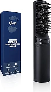 Premium Beard Mini Straightener Brush, Professional Straightener Brush for Men, Rechargeable 6400 mAh Straightening Tool Heated Comb, for Short & Long Beards for Home and Travel