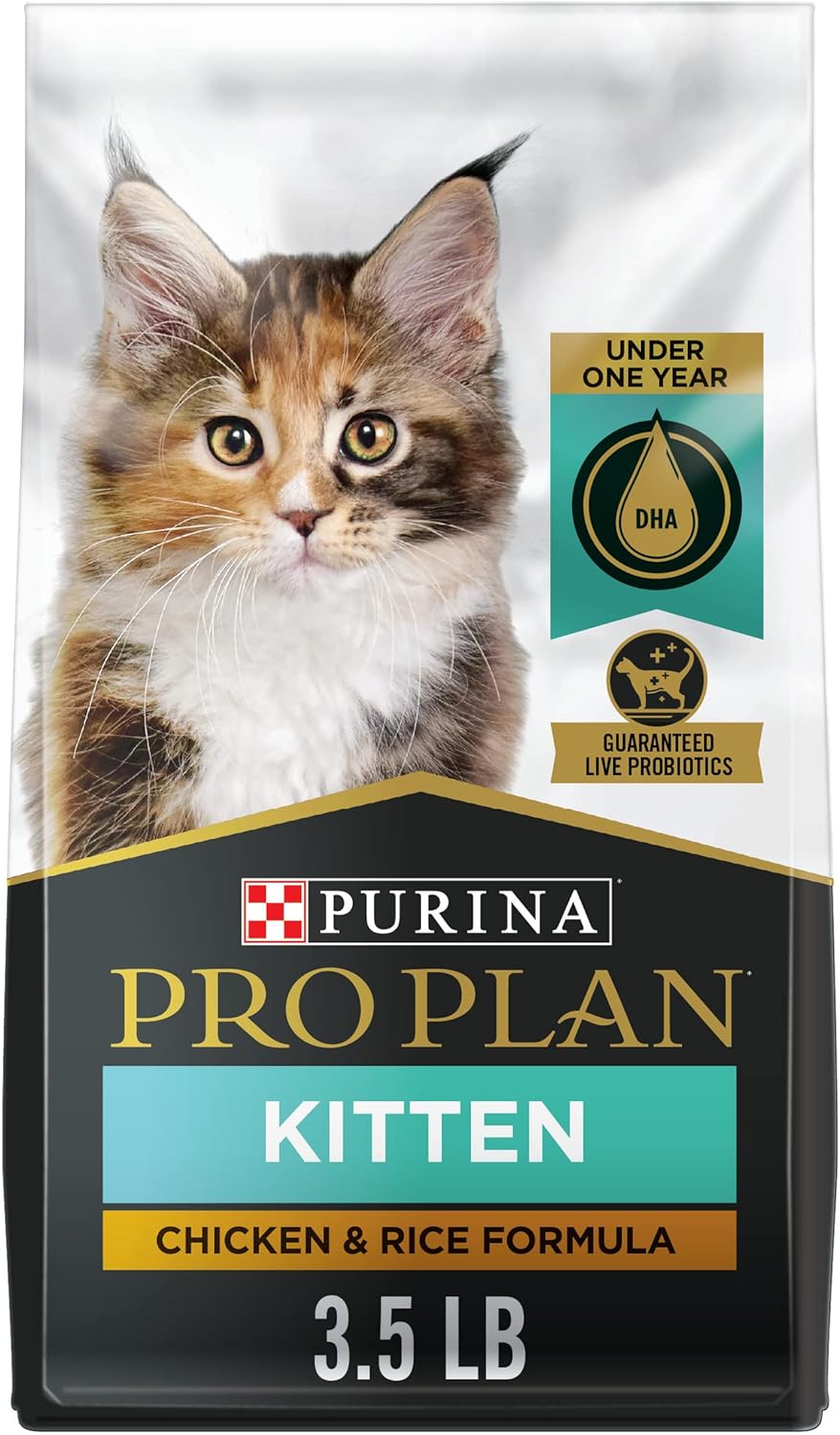 Purina Pro Plan With Probiotics, High Protein Dry Kitten Food, Chicken & Rice Formula - 3.5 lb. Bag