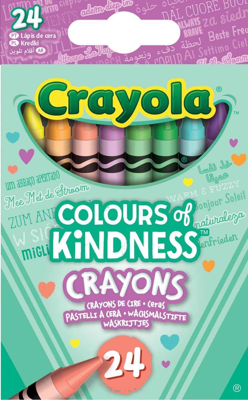 CRAYOLA Colours of Kindness Crayons - Assorted Colours (Pack of 24) | Colours That Represent Good Feelings | Ideal for Kids Aged 3+