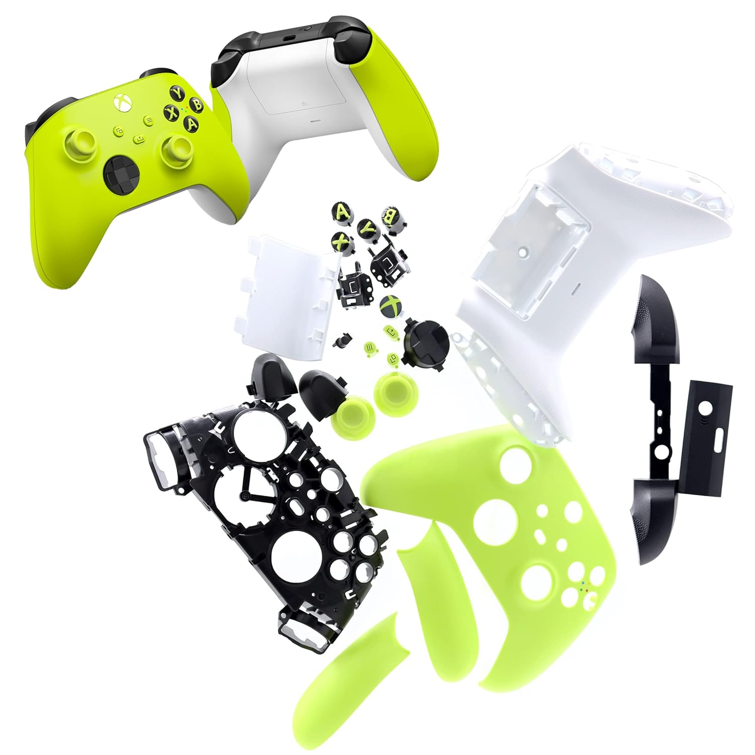 Deal4GO FULL Housing Shell kit Complete Repair Buttons Trigger Thumbsticks replacement for X BOX Series S & X BOX Series X Controller #1914 (Electric Volt)
