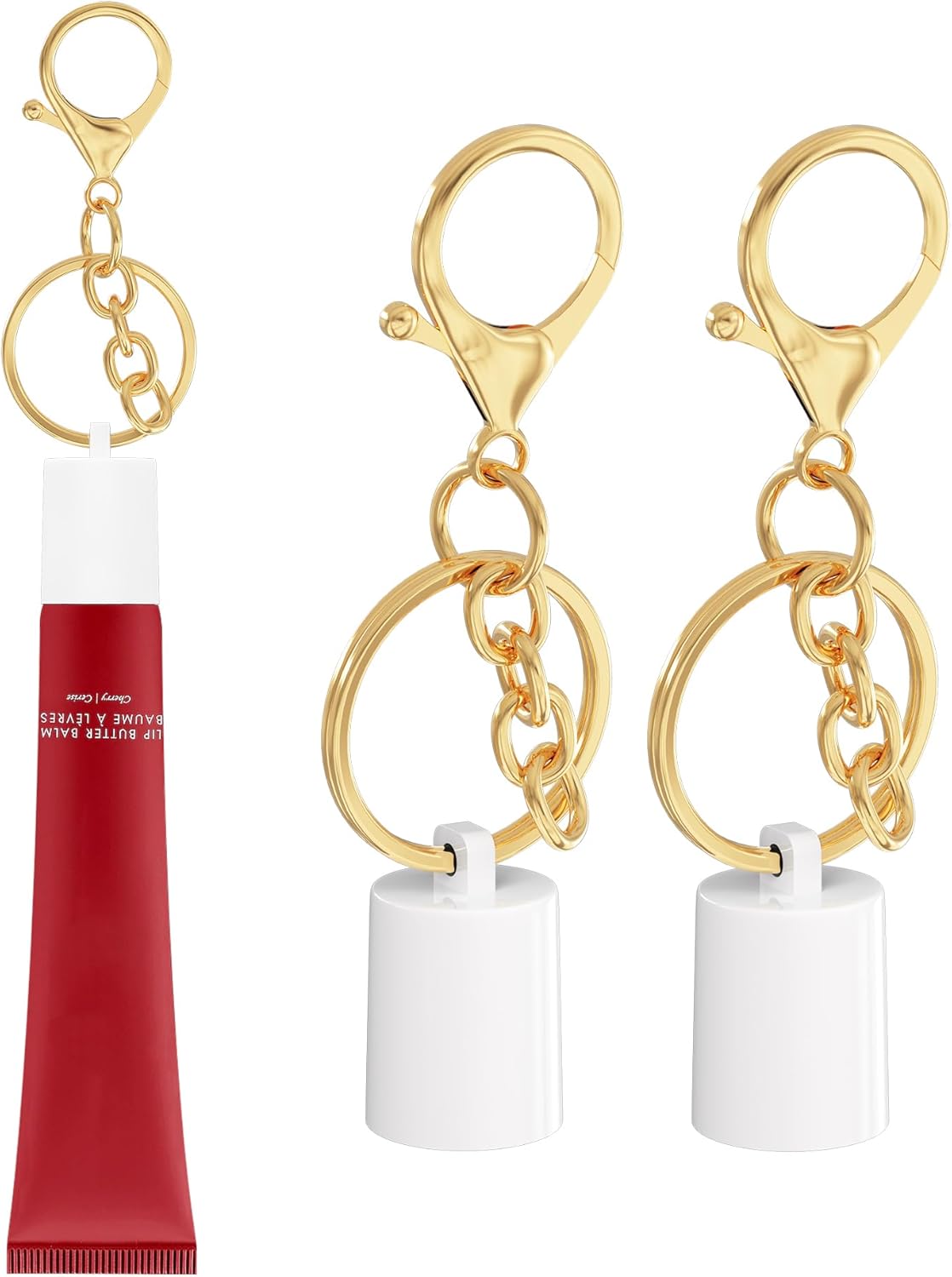 Lip Gloss Keychain Compatible for Summer Fridays Lip Balm, Lipgloss Cap and Holder Set