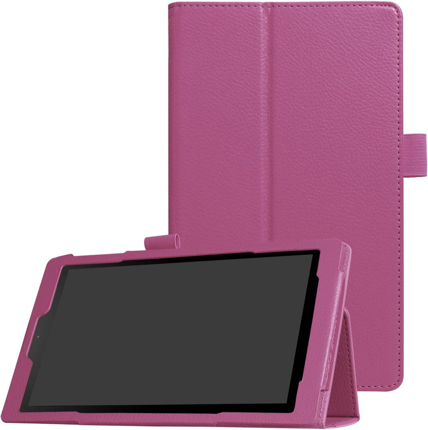 Asng All-New Fire HD 8 2018/Fire HD 8 2017/Fire HD 8 2016 Case - Premium PU Leather Folio Stand Cover Case with Auto Wake/Sleep for All-New Fire HD 8 (8th / 7th / 6th Generation) (Purple)