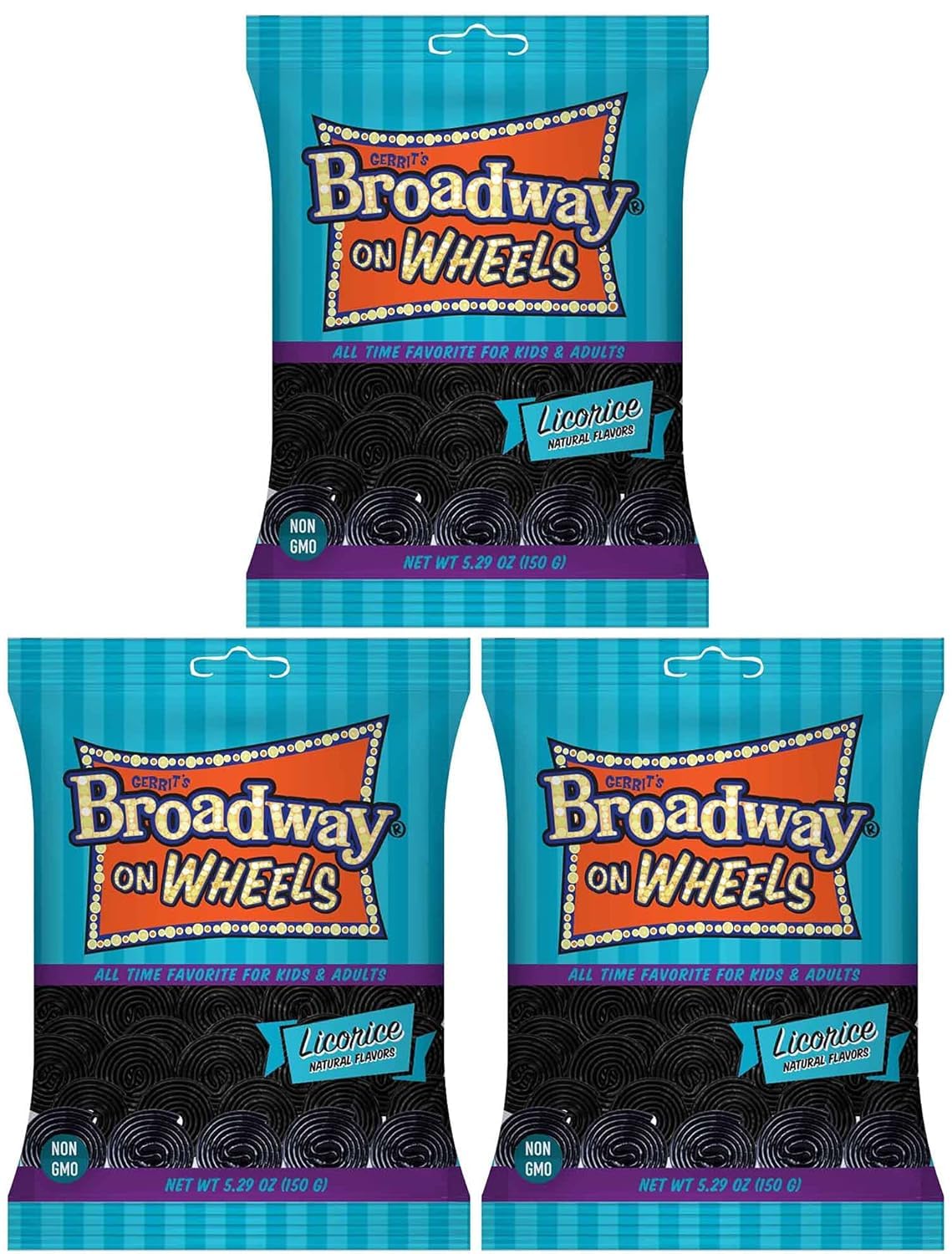 Broadway on Wheels Black Licorice, 5.29 Ounce (Bundle of 3)