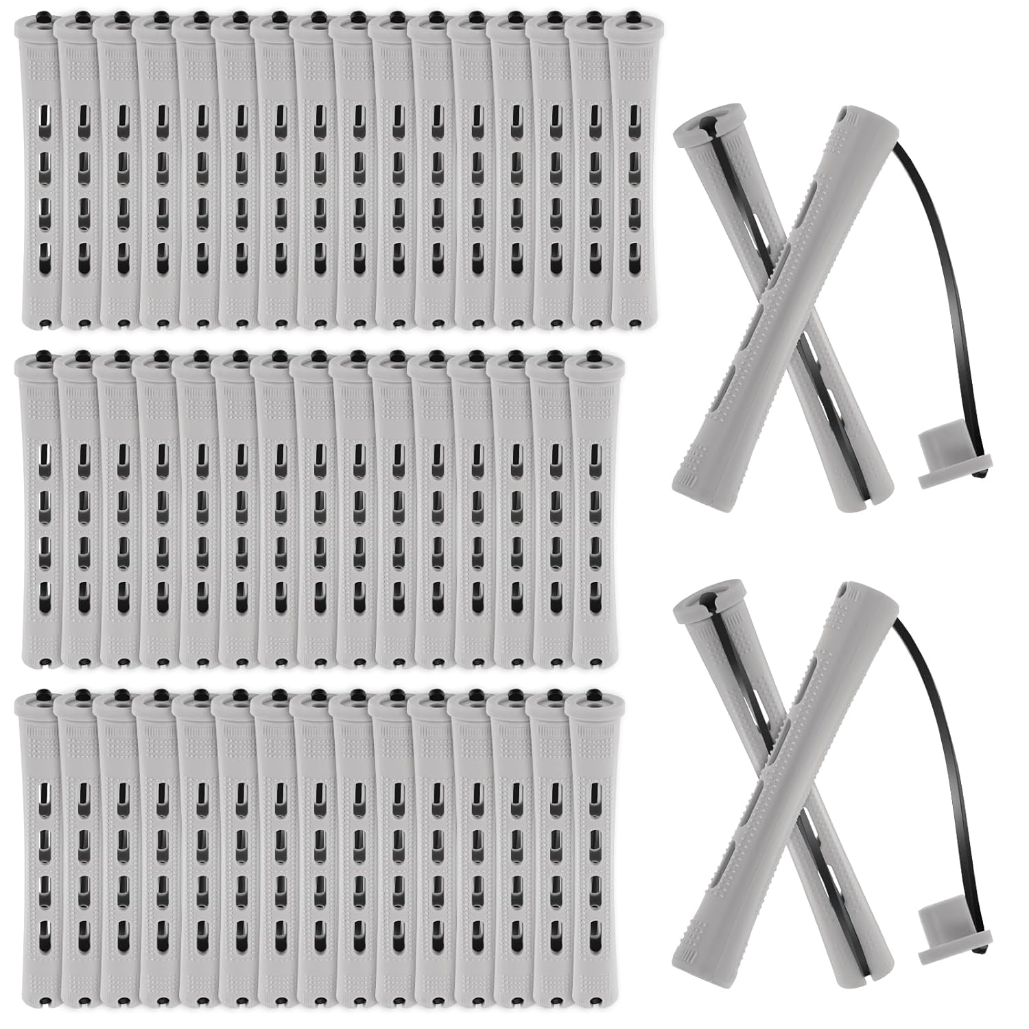 50 Pcs Small Perm Rods (1.5cm / 0.59 Inch) - Hair Rollers Curlers for Short & Long Hair, All Hair Types - Perm Kit for Salon Results at Home