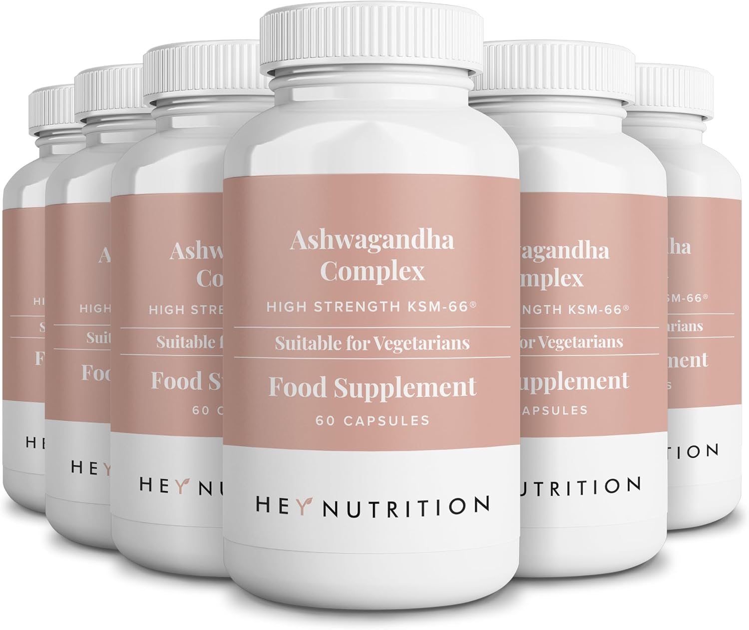 Hey Nutrition Ashwagandha Complex 9000mg Supplement - High Strength KSM-66 - Boosts Mood & Energy - Reduces Stress & Anxiety - UK Manufactured - All Natural, Non-GMO - 6 Pack - 360 Vegetarian Capsules