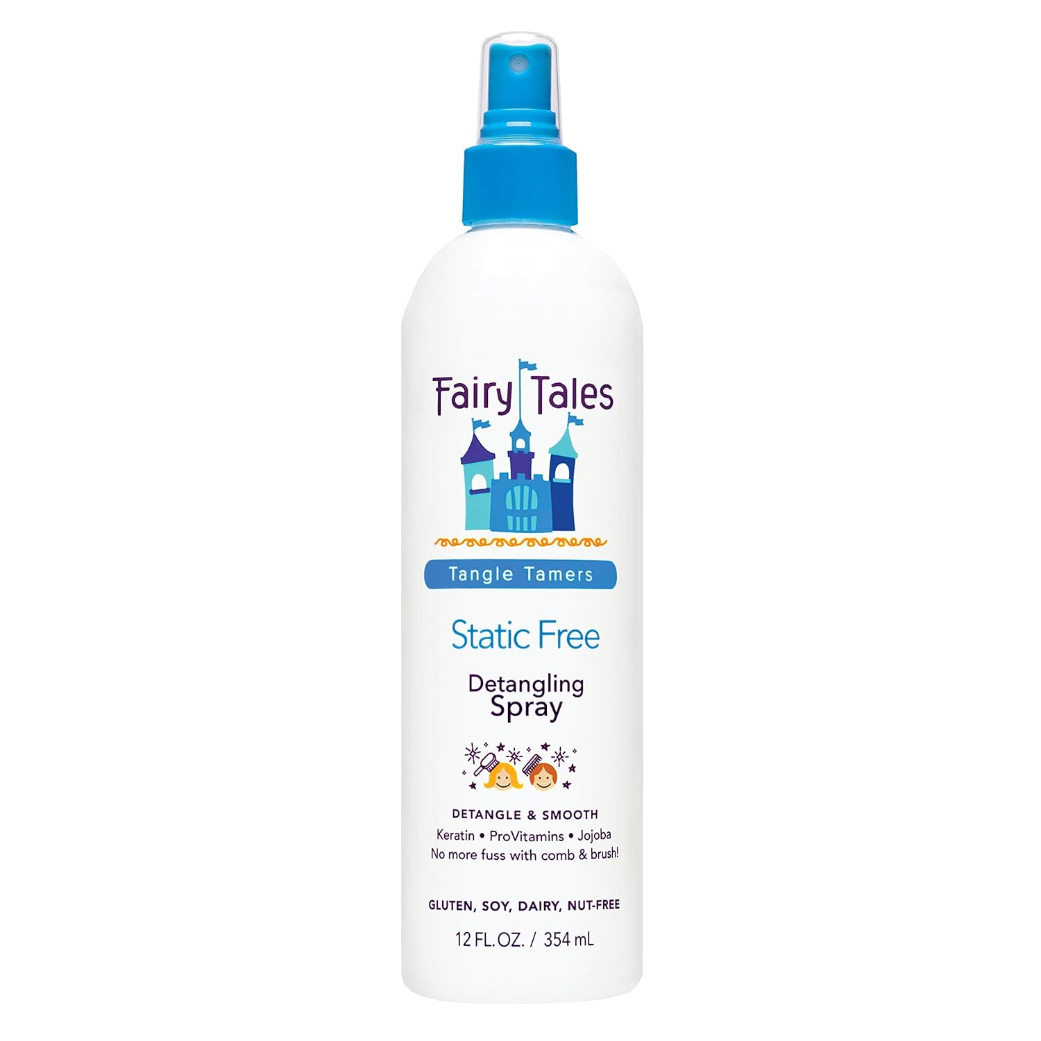 Fairy Tales Tangle Tamer Detangling Spray for Kids - Ultra Moisturizing and Anti Frizz Protection - Paraben Free, Sulfate Free - 12 Oz