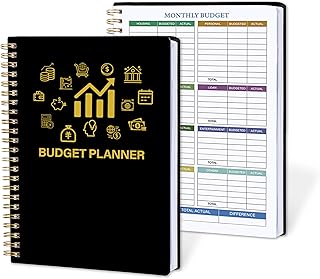 Budget Planner, Undated Monthly Finance Organizer, Expense Tracker Notebook with Monthly Goals, Checklist, Analysis Graph, A5 Size, Colored