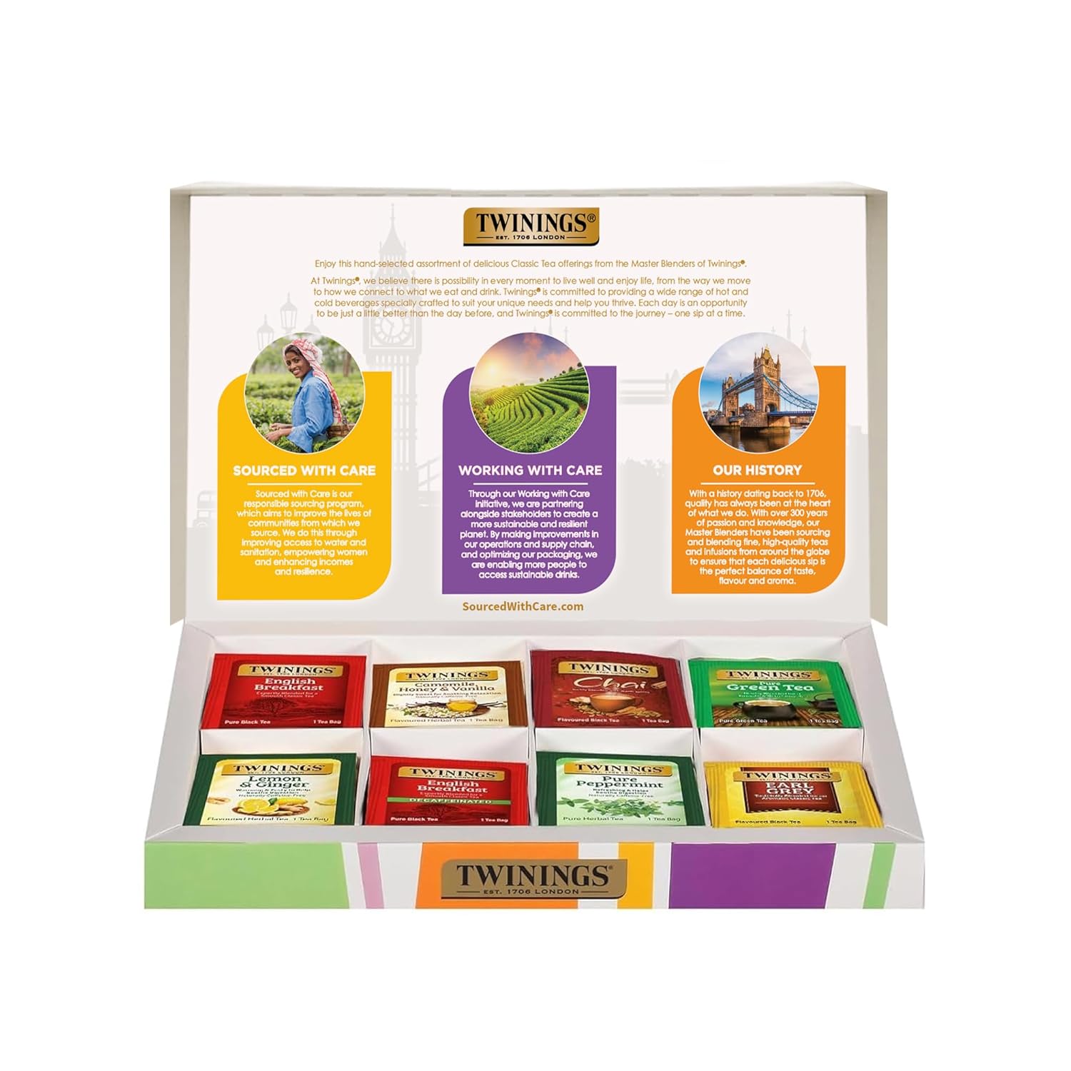 Twinings Tea Classics Collection Gift Box Variety Sampler, 48 Tea Bags (Pack of 1), Enjoy Hot or Iced | Includes Black, Herbal, Green, & Chai Teas