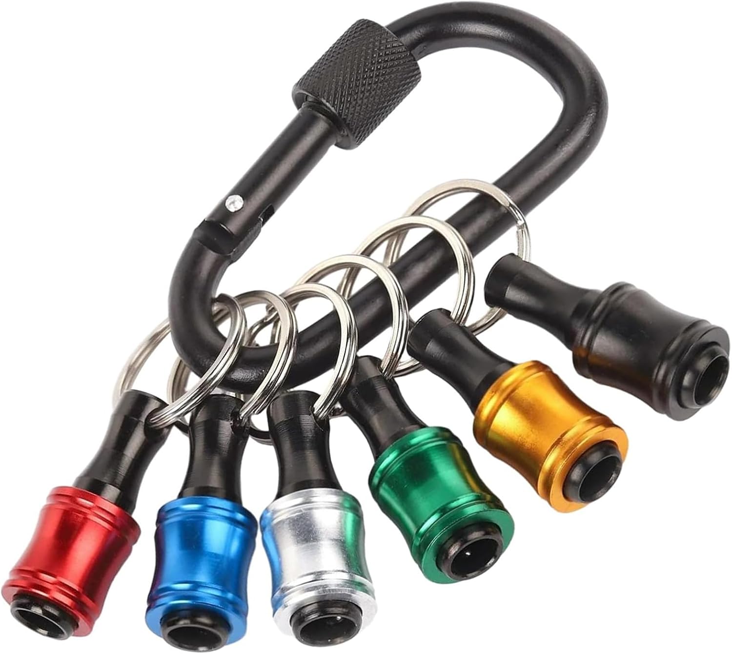 Hex Shank Screwdriver Bits Holder,6pcs Keychain Lightweight Portable Drill Bit Organizer,Hex Shank Drill Bit Holder,1/4 inch Hex Shank Bit Holder Keychain for DIY,Electrical,Woodworking,Construction