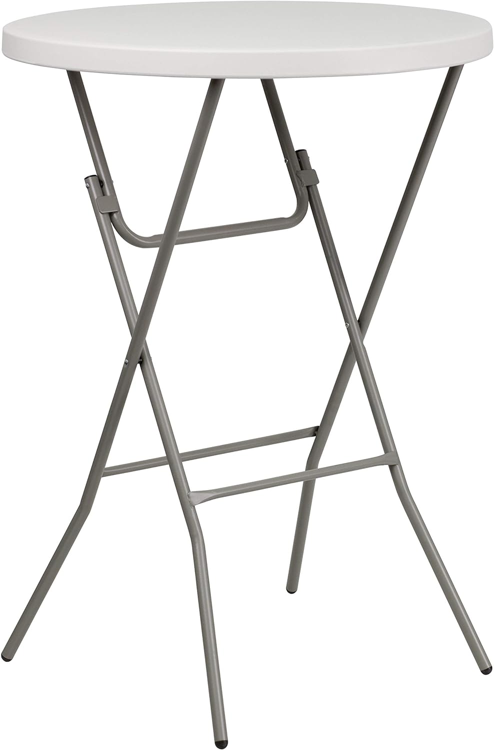 Flash Furniture Kathryn 31.5" Round All-Occasion Folding Bar Height Table for Parties and Commercial Events, Plastic Bar Height Folding Table, White