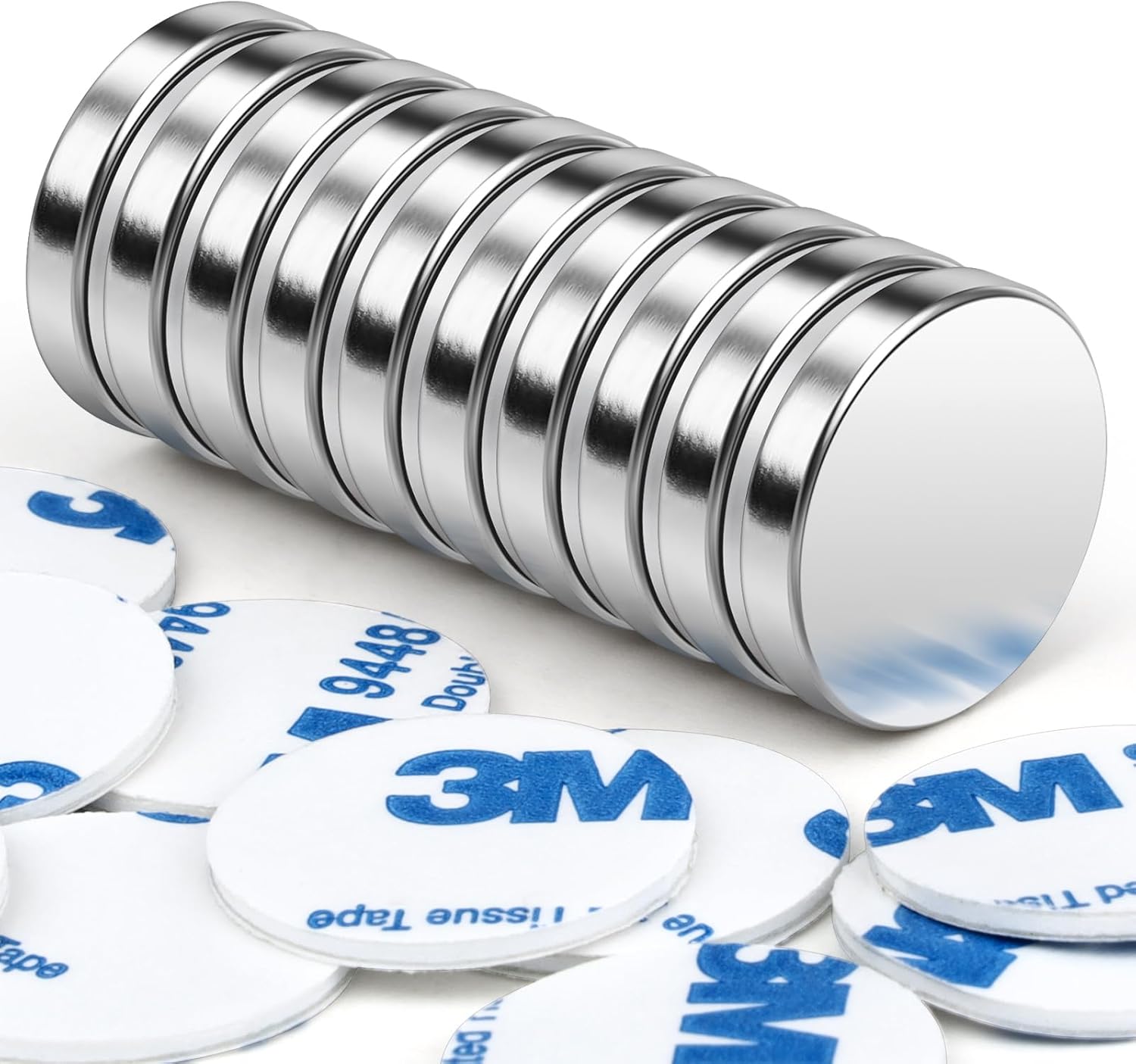 Wukong Super Strong Magnets, 20x4 mm | 10 Pack Heavy Duty Round Magnets for Fridge, Crafts, Pin Board, Notice Board, Office Crafts