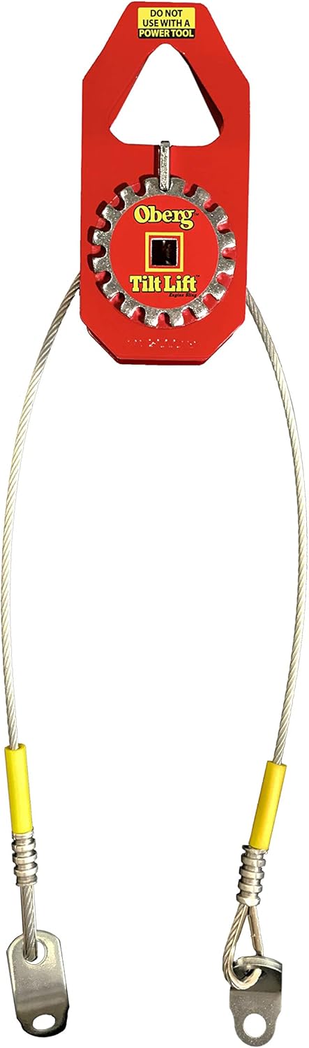 Engine Hoist Sling | No Chain Hoist Hassle | 1 Ton Capacity | 45 Degree Tilt | Single Hand Operation | Easy Engine Swap | Mounting Cleats Fasten to Any Engine | 3 to 1 Safety Factor