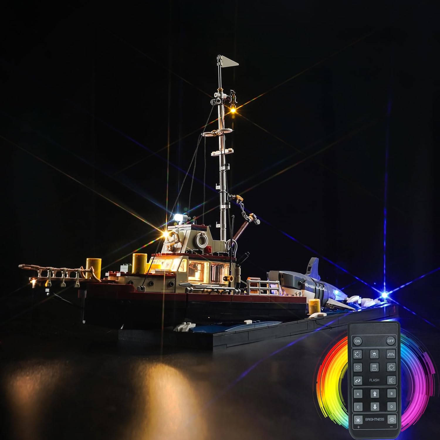 LED Light Kit Compatible with Lego 21350 Jaws (No Models Only Light) Creative Lighting Set Accessories Compatible with Lego 21350 Jaws Set (RC Version)