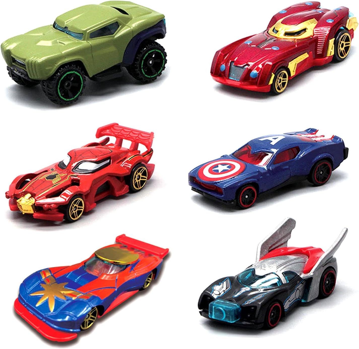 AWAVM 6PCS Spider Car Avengers Marvel Alloy Car Toys Gift for Fan Kids Ages 4 and Up