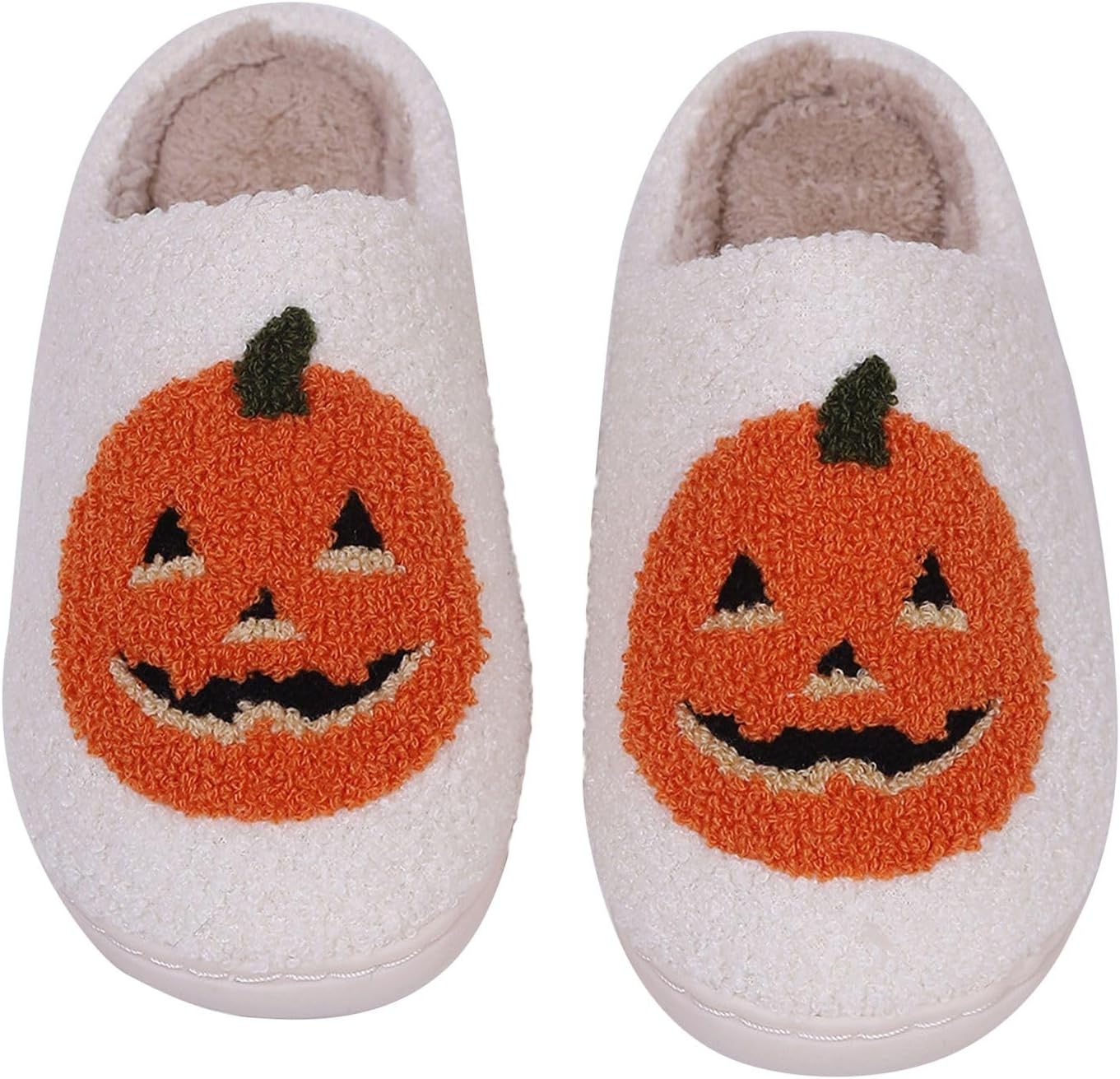 Fuzzy Slippers for Women Men Memory Foam Faux Fur Lined House Shoes Bedroom Warm Cozy Rubber Sole Indoor Outdoor