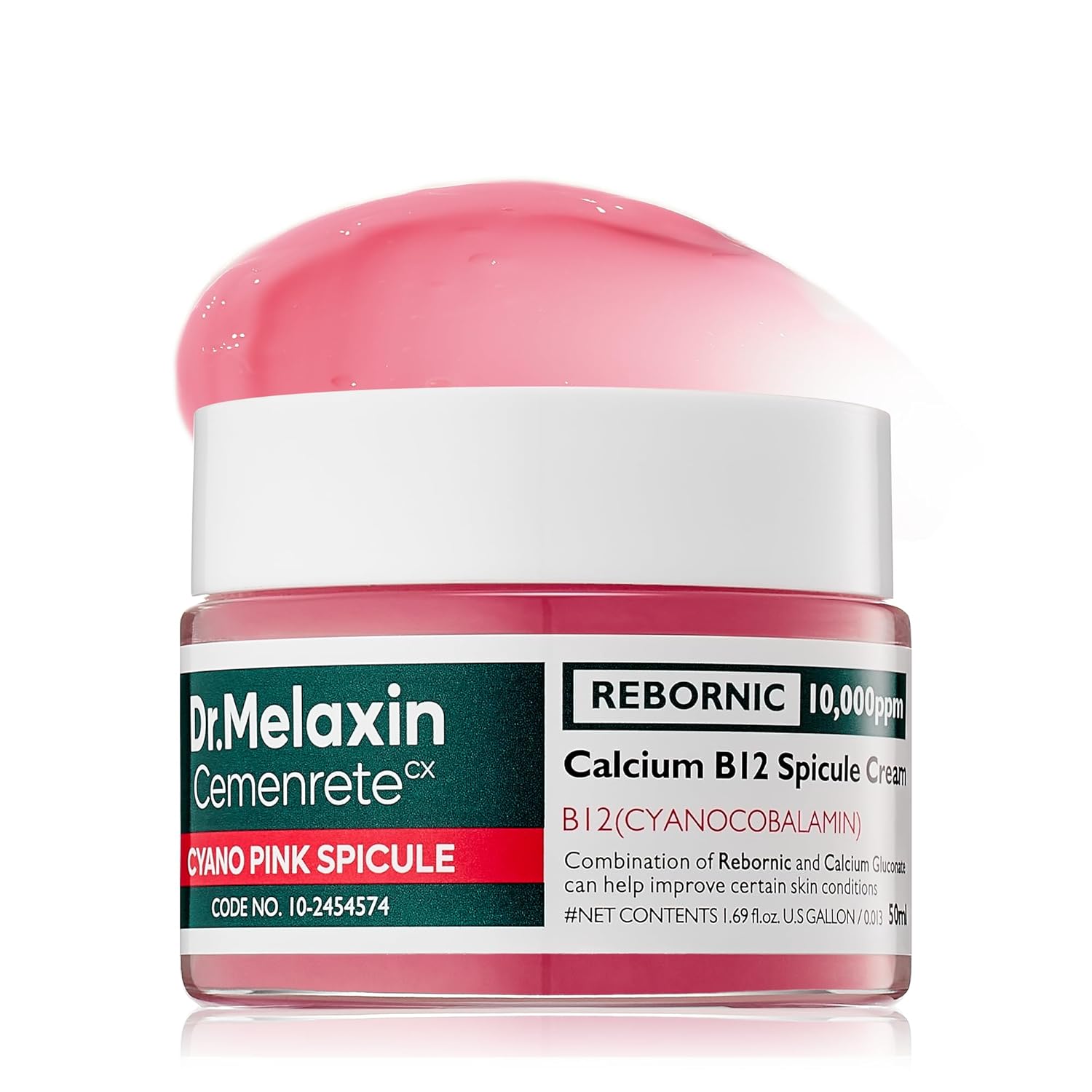 Cemenrete Cyano Pink Spicule Cream with Calcium, Vitamin B12 for under eyes skin, Dark Circles, Fine Lines, Puffiness&Eye Bags Cream, 1.69 fl. oz.