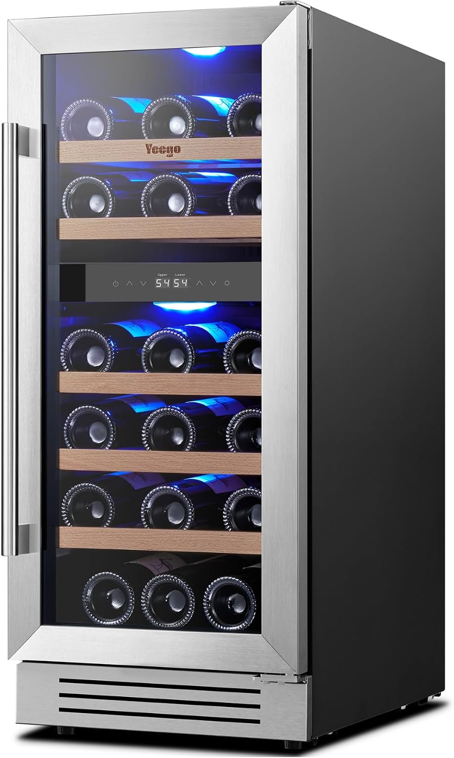 Yeego 15 Inch Dual Zone Wine Fridge with 28 Bottle